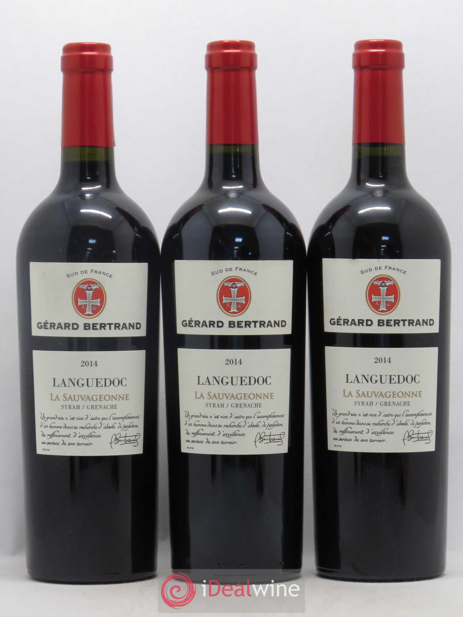Languedoc Syrah - Grenache La Sauvageonne Gérard Bertrand (sans prix de réserve) 2014 - Posten von 3 Flaschen - 0