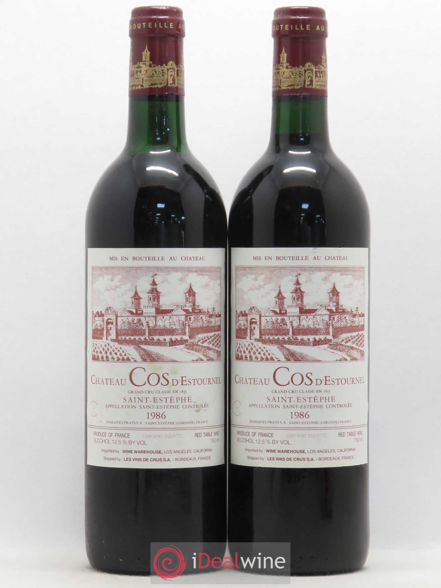 Cos d'Estournel 2ème Grand Cru Classé (sans prix de réserve) 1986 - Lot de 2 bouteilles - 0