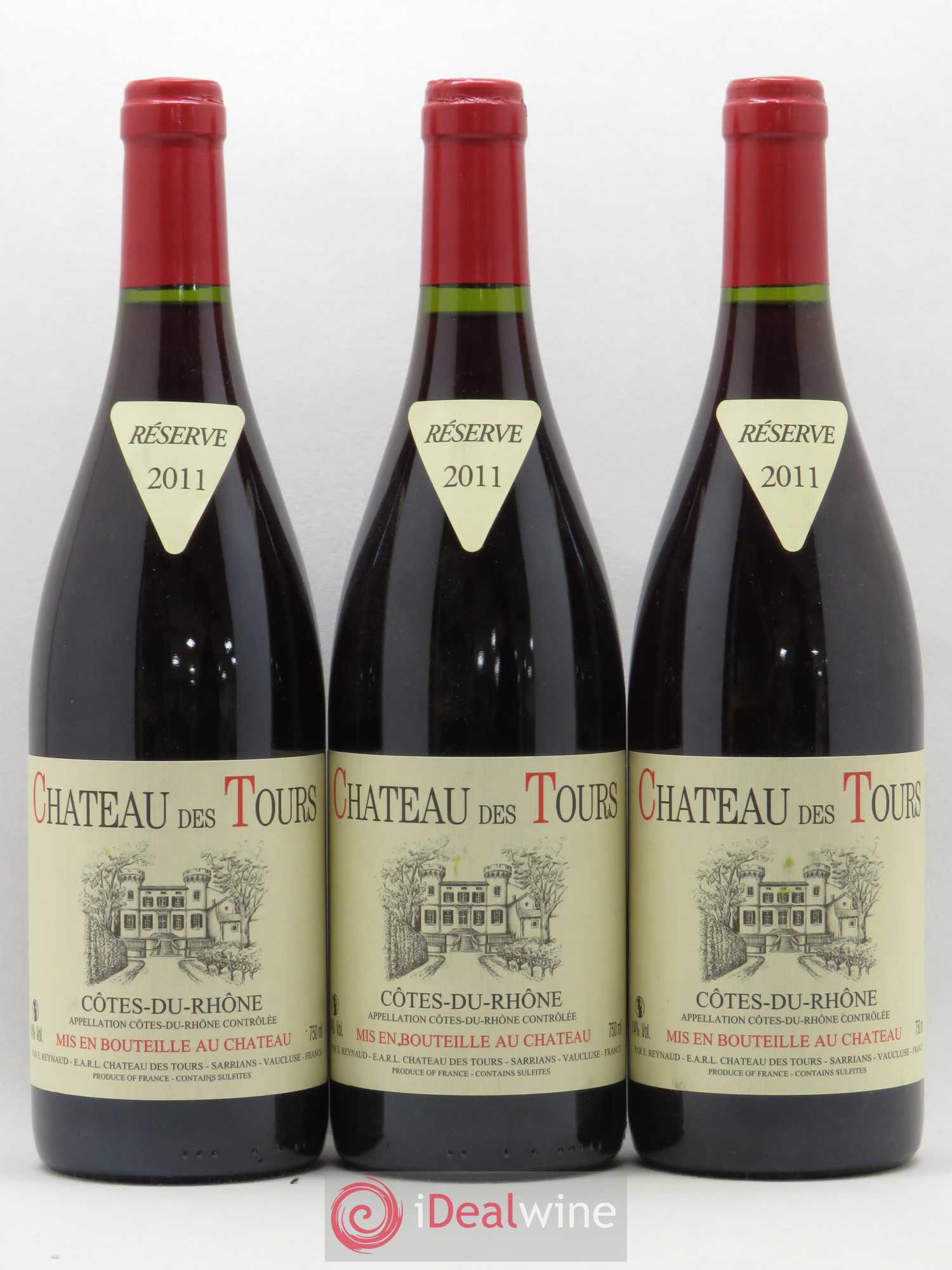 Côtes-du-Rhône Château des Tours Emmanuel Reynaud (sans prix de réserve) 2011 - Lot de 3 bouteilles - 0