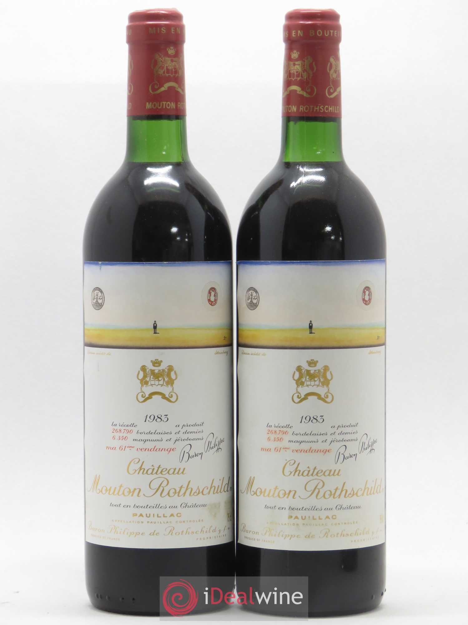 Château Mouton Rothschild 1er Grand Cru Classé 1983 - Lot de 2 bouteilles - 0