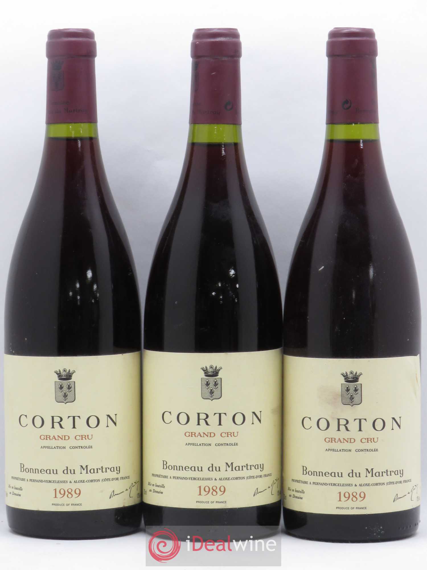 Corton Grand Cru Bonneau du Martray (Domaine) (sans prix de réserve) 1989 - Lot de 3 bouteilles - 0