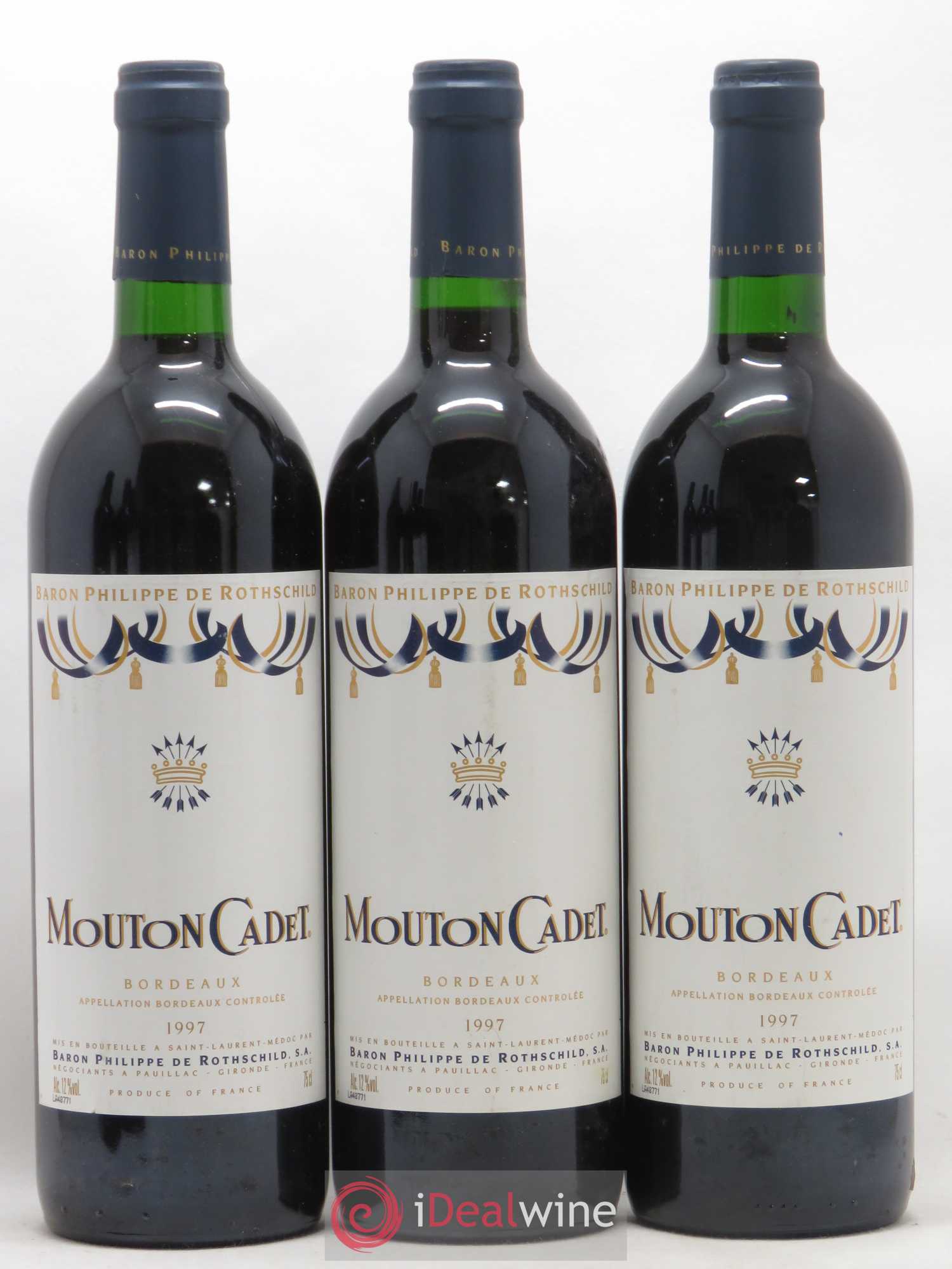 Château Mouton Cadet (sans prix de réserve) 1997 - Lot de 3 bouteilles - 0