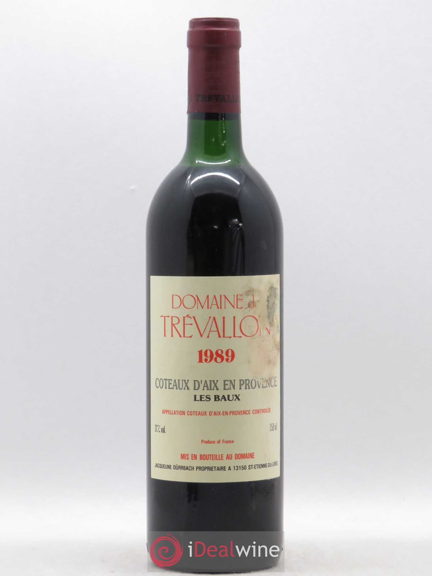 Coteaux d'Aix-en-Provence Trévallon (Domaine de) Eloi Dürrbach Les Baux (sans prix de réserve) 1989 - Lotto di 1 bottiglia - 0