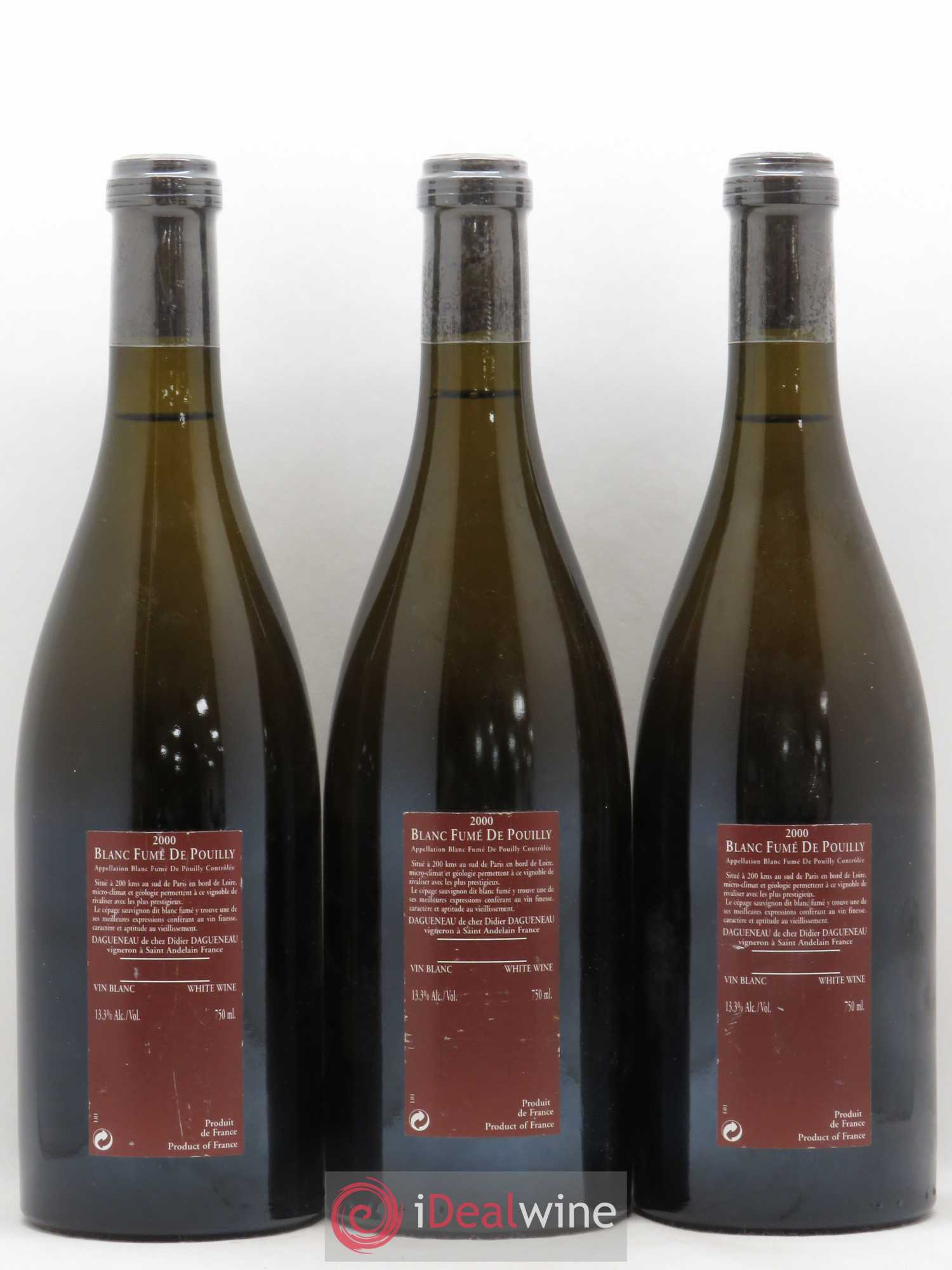 Vin de France (anciennement Pouilly-Fumé) Pur Sang Dagueneau (Domaine Didier - Louis-Benjamin) 2000 - Lot de 3 bouteilles - 1
