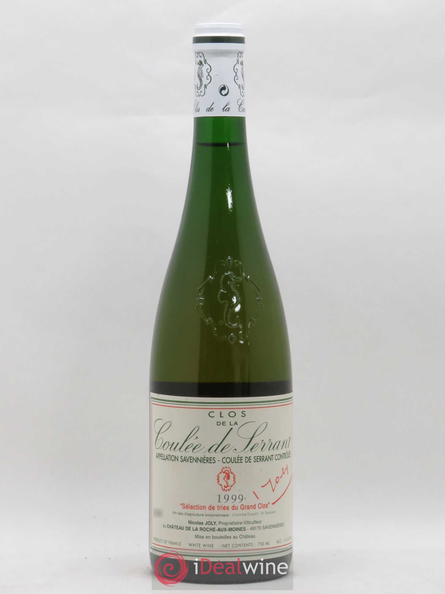Savennières Clos de la Coulée de Serrant Vignobles de la Coulée de Serrant - Nicolas Joly Sélection de Tries du Grand Clos (sans prix de réserve) 1999 - Posten von 1 Flasche - 0