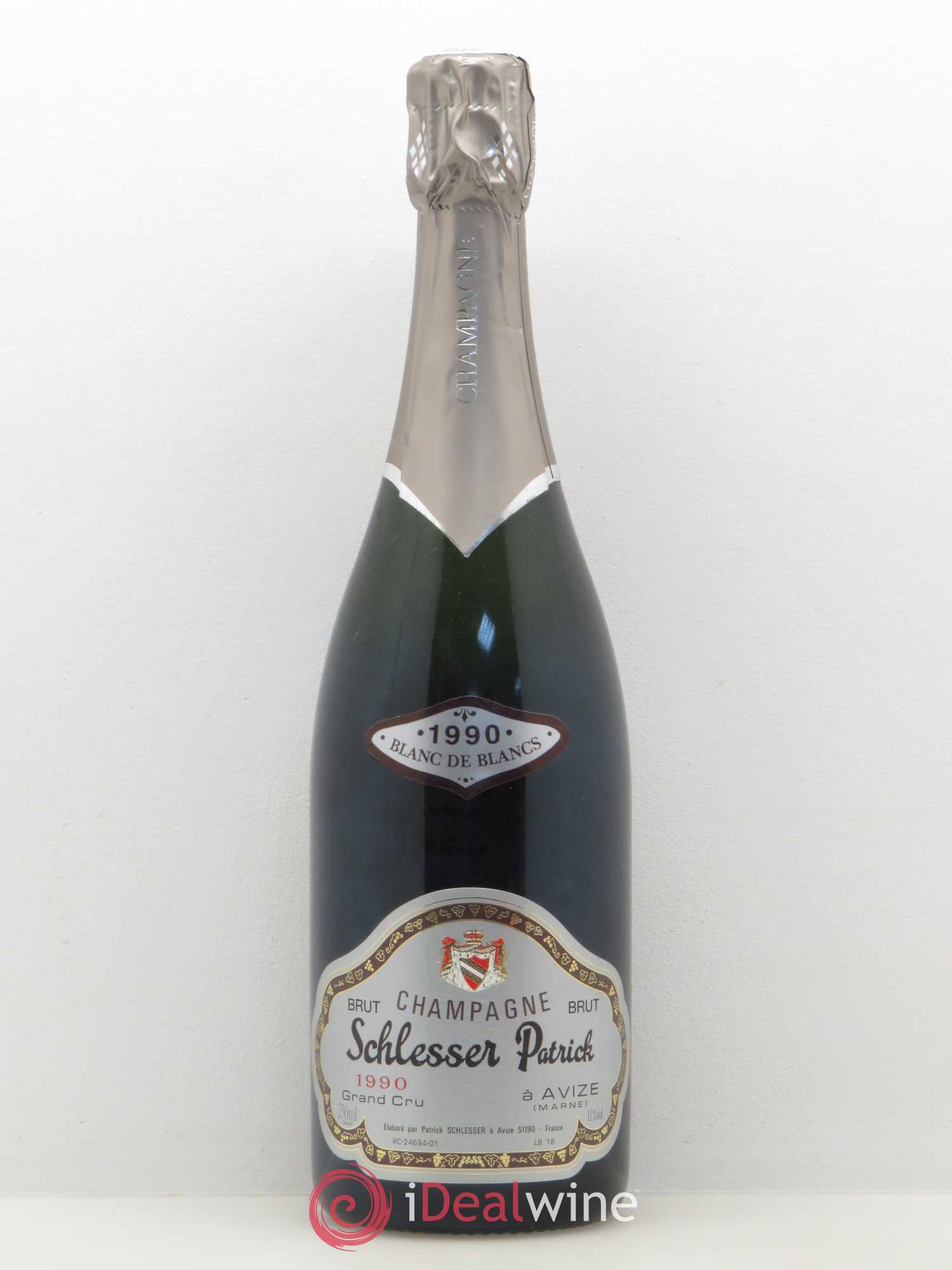 Champagne Grand Cru Blanc de blancs Patrick Schlesser (no reserve) 1990 - Lot of 1 bottle - 0