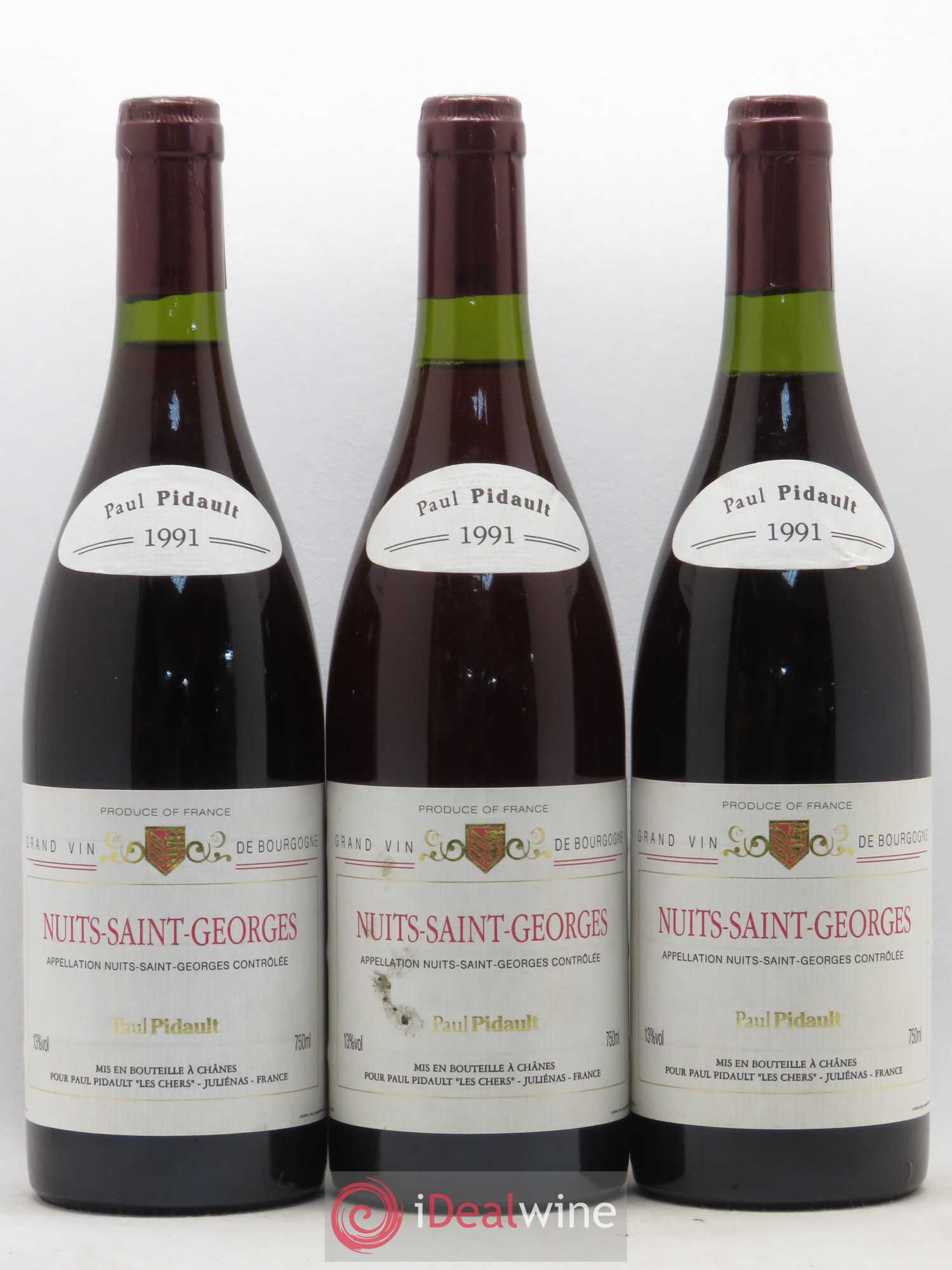 Nuits-Saint-Georges P. Pidault (sans prix de réserve) 1991 - Posten von 6 Flaschen - 1