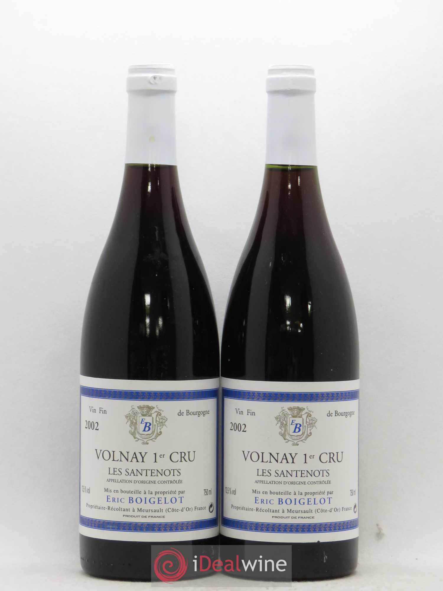 Volnay 1er Cru Santenots Eric Boigelot (sans prix de réserve) 2002 - Posten von 2 Flaschen - 0