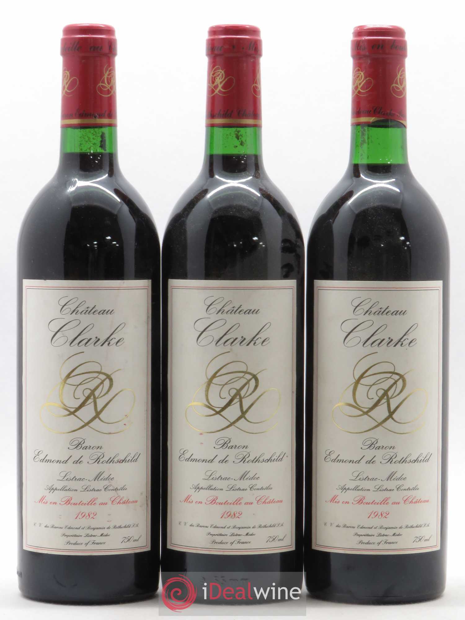 Château Clarke (sans prix de réserve) (sans prix de réserve) 1982 - Lot de 3 bouteilles - 0