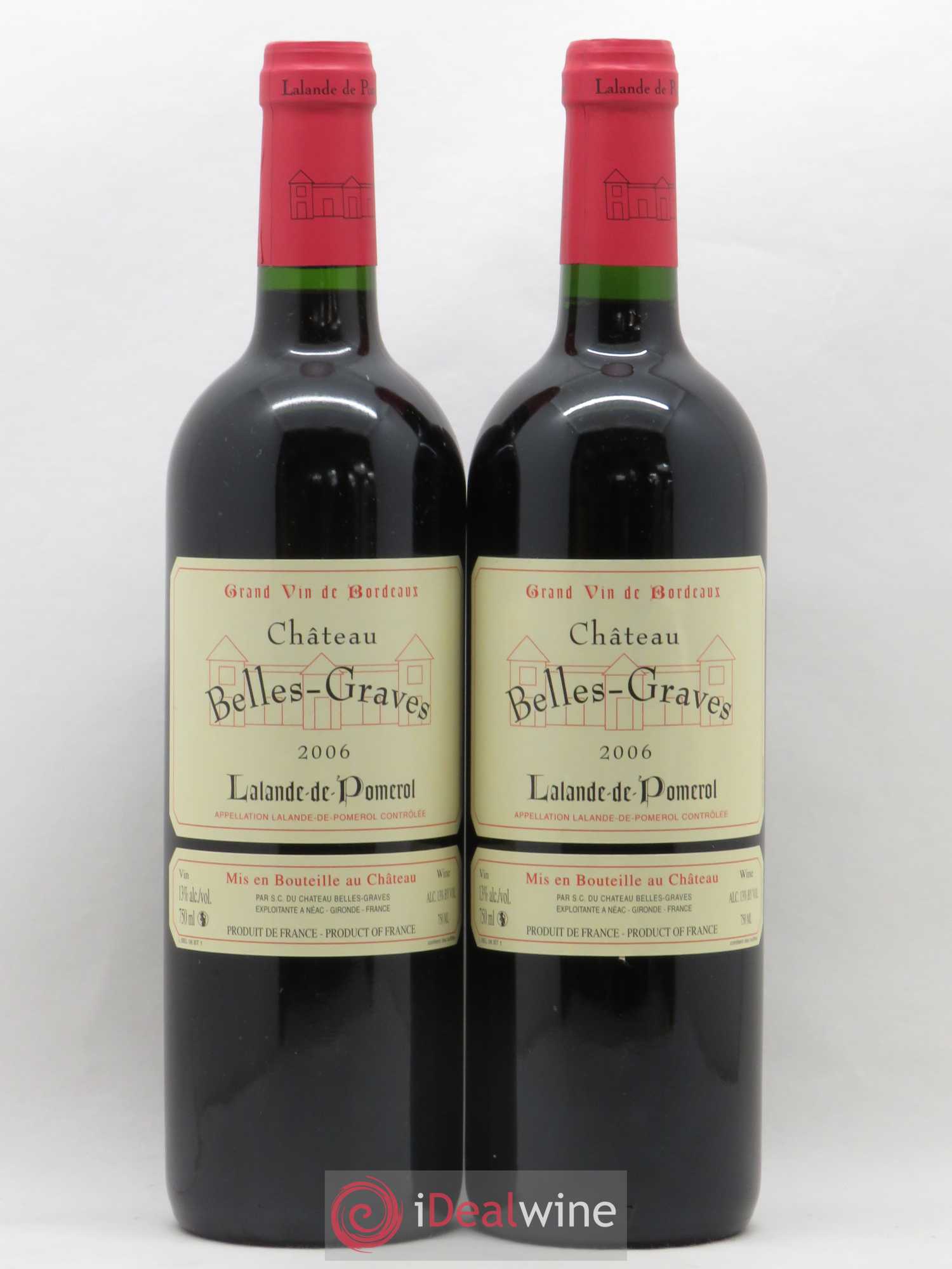 Lalande-de-Pomerol Château Belles-Graves (sans prix de réserve) 2006 - Posten von 2 Flaschen - 0