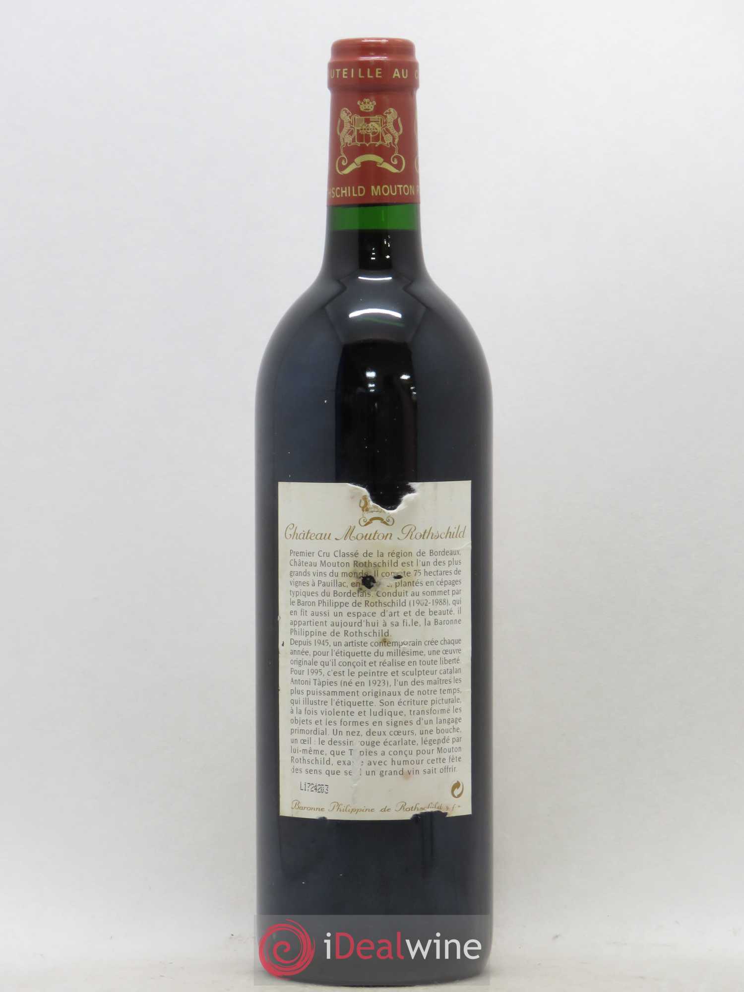 Château Mouton Rothschild 1er Grand Cru Classé (sans prix de réserve) 1995 - Lot de 1 bouteille - 1
