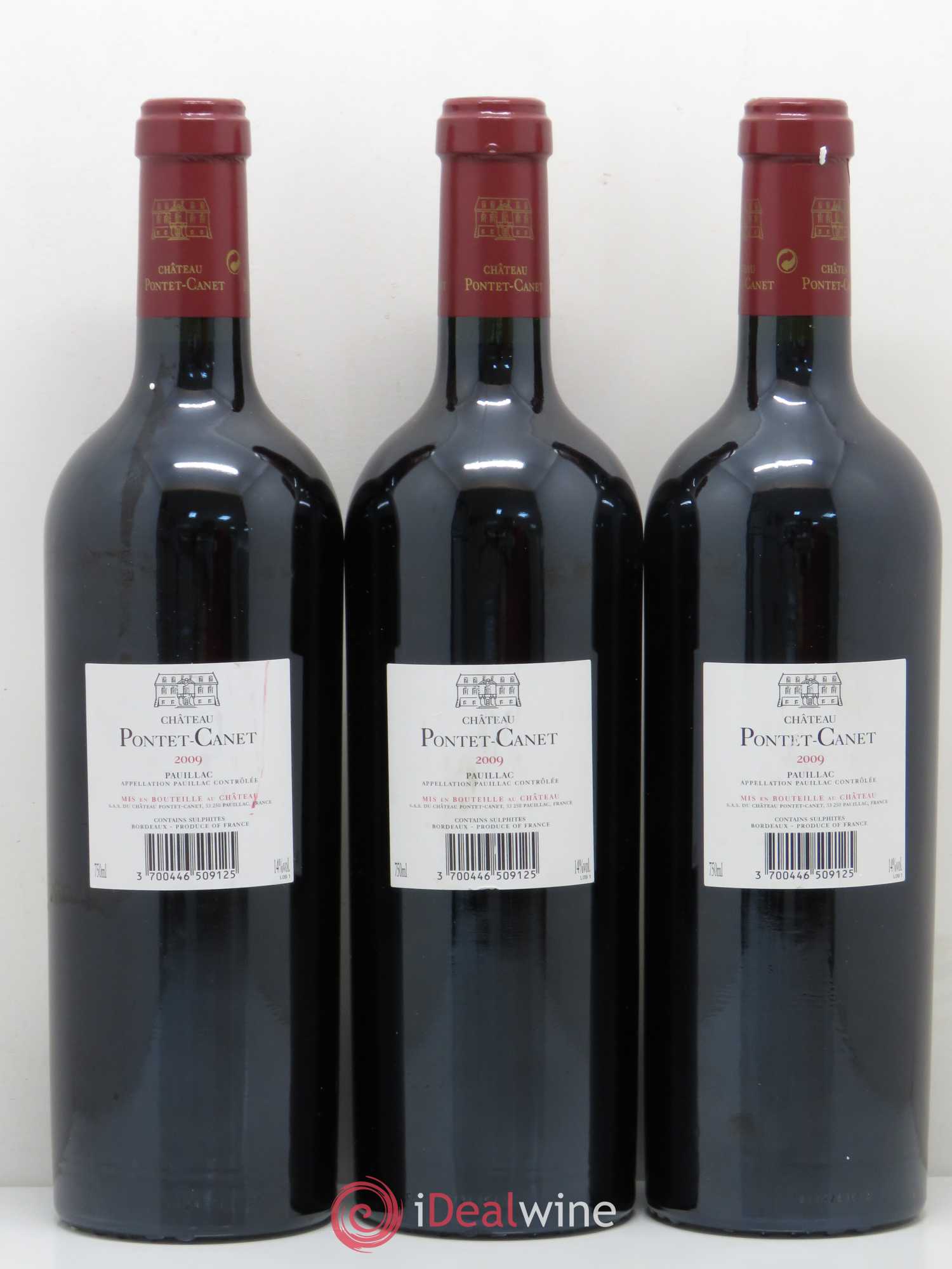 Château Pontet Canet 5ème Grand Cru Classé 2009 - Lot de 3 bouteilles - 1