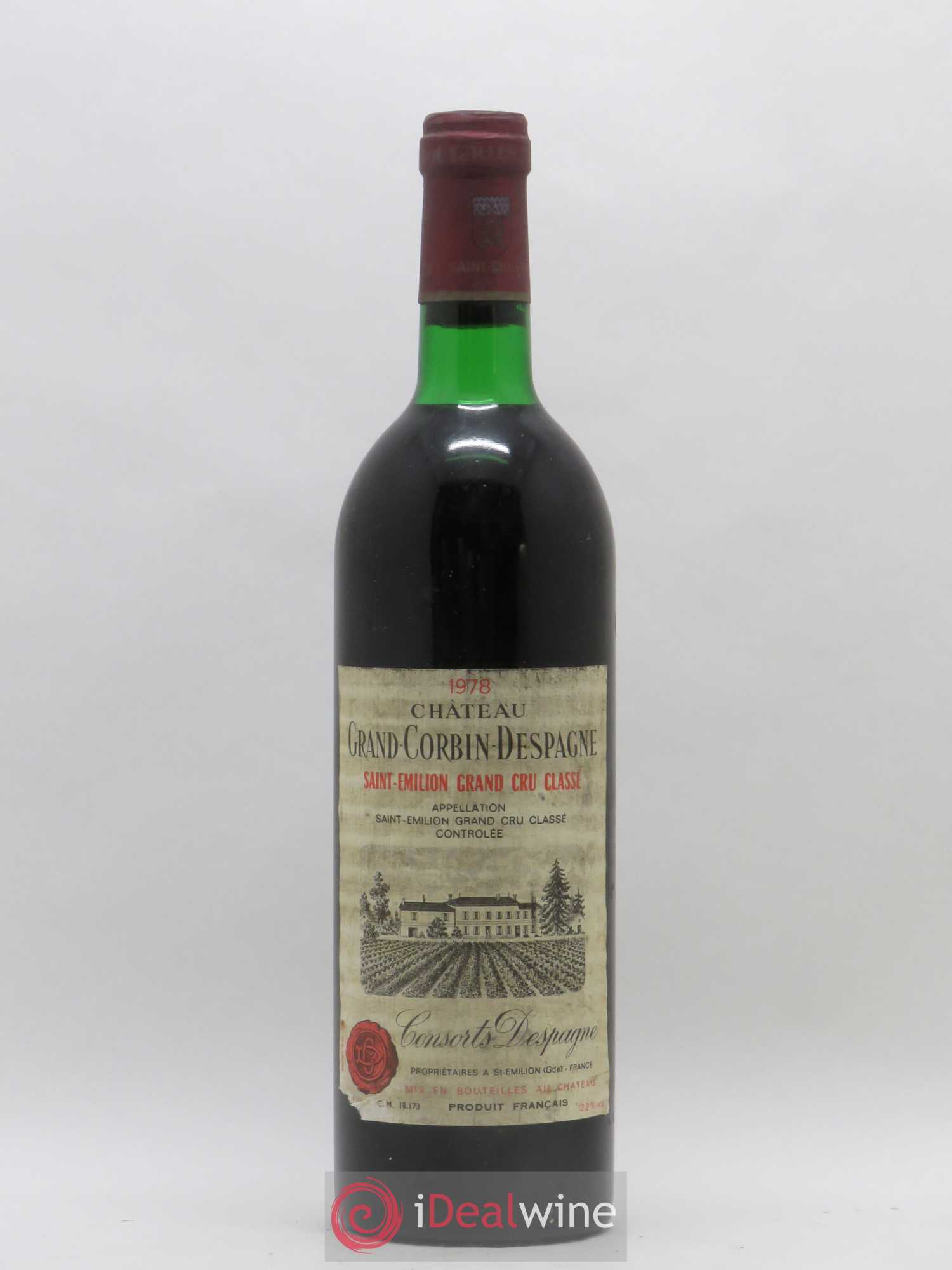 Château Grand Corbin Despagne Grand Cru Classé (sans prix de réserve) 1978 - Lot de 1 bouteille - 0