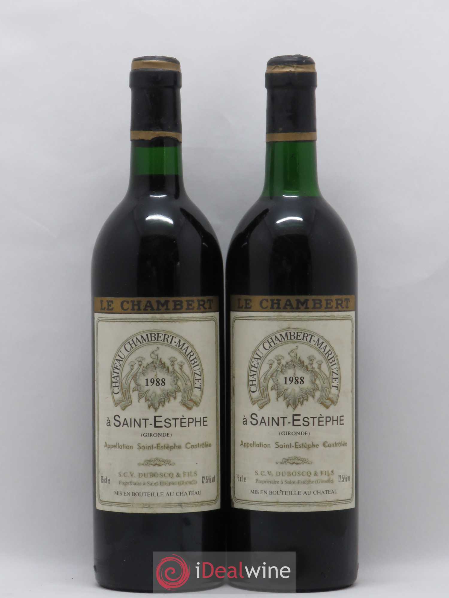 Château Chambert-Marbuzet Cru Bourgeois (sans prix de réserve) 1988 - Lot de 2 bouteilles - 0