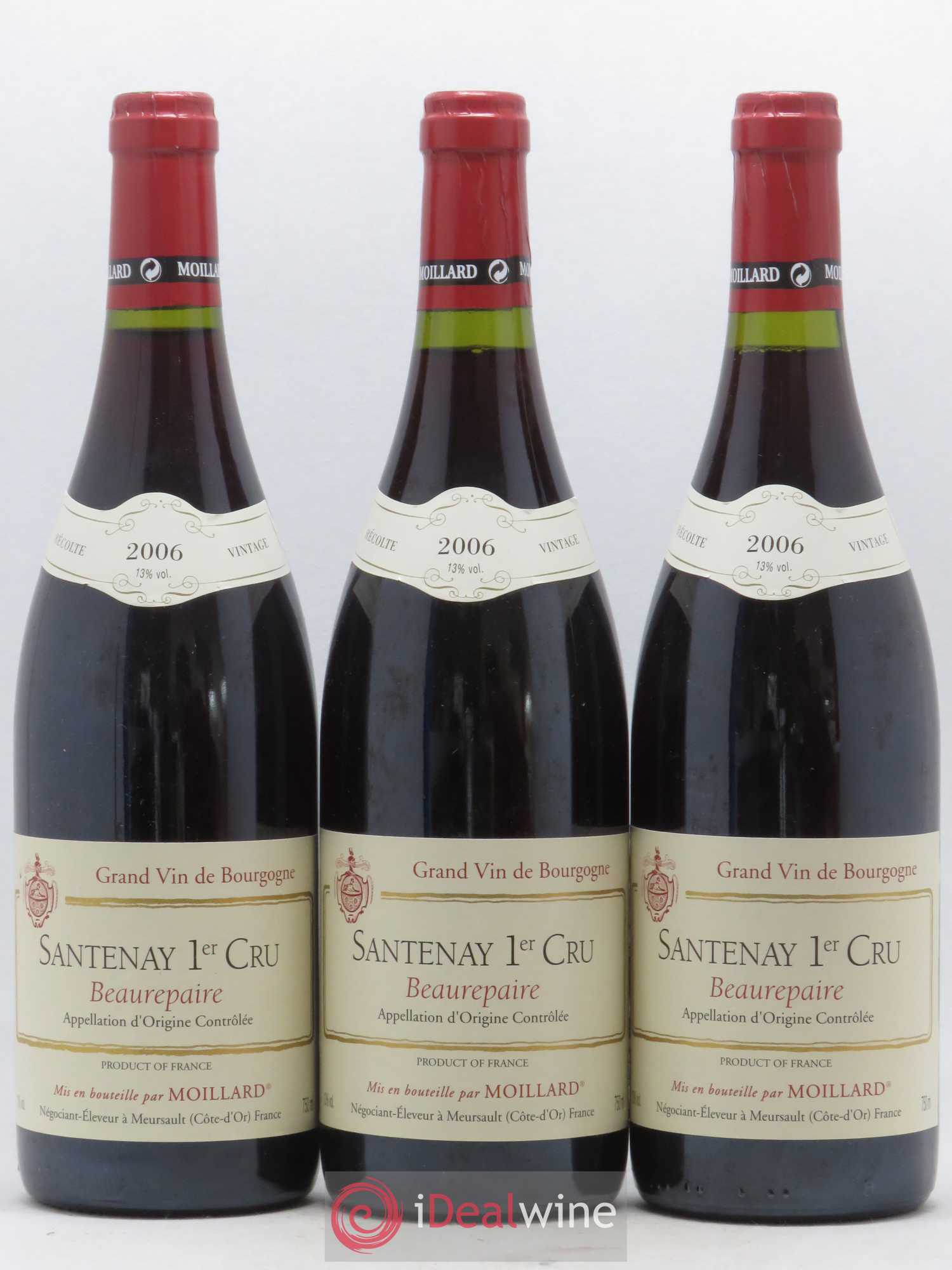 Santenay 1er Cru Beaurepaire Moillard (sans prix de réserve) 2006 - Posten von 3 Flaschen - 0