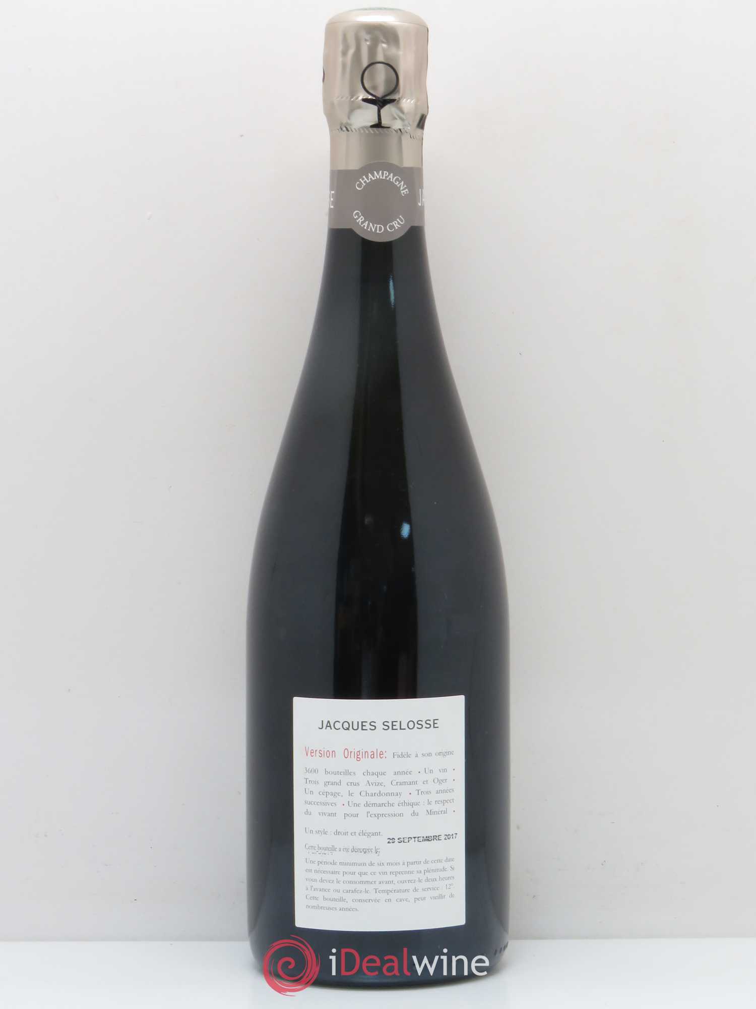 Version Originale Jacques Selosse Grand Cru Blanc de Blancs Extra Brut (sans prix de réserve) - Posten von 1 Flasche - 1