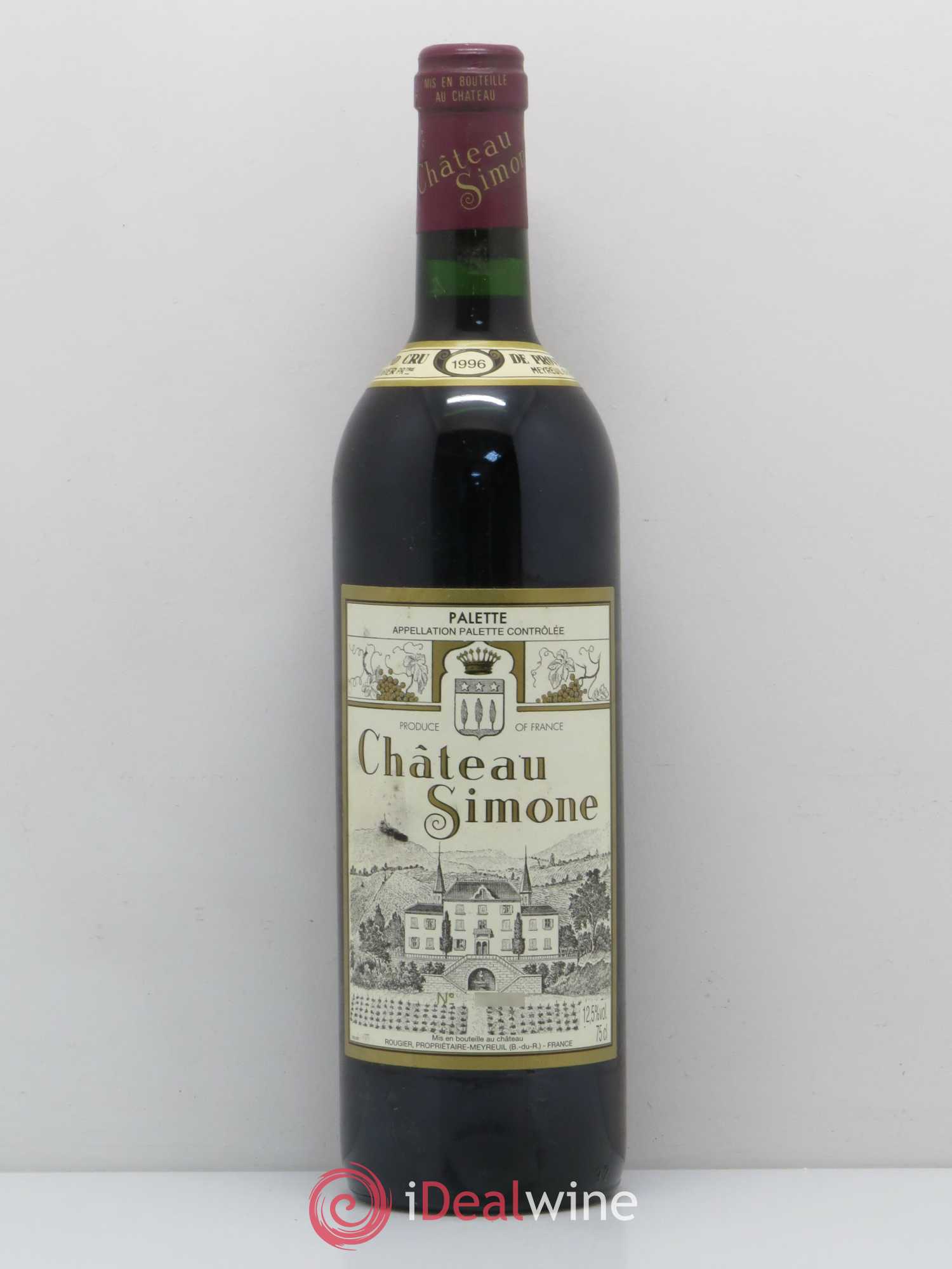Palette Château Simone Famille Rougier (sans prix de réserve) 1996 - Lot de 1 bouteille - 0