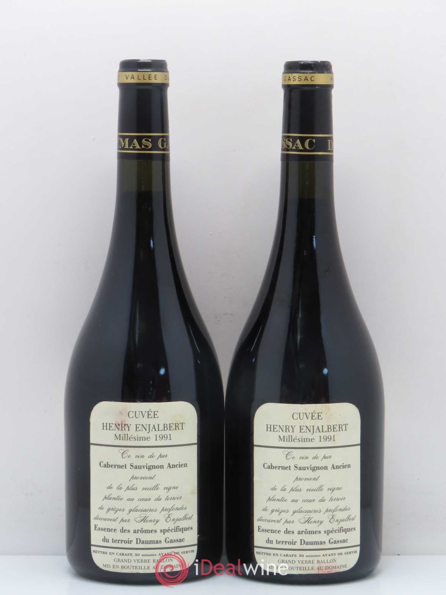 Pays d'Hérault Mas de Daumas Gassac Enjalbert (sans prix de réserve) 1991 - Posten von 2 Flaschen - 1