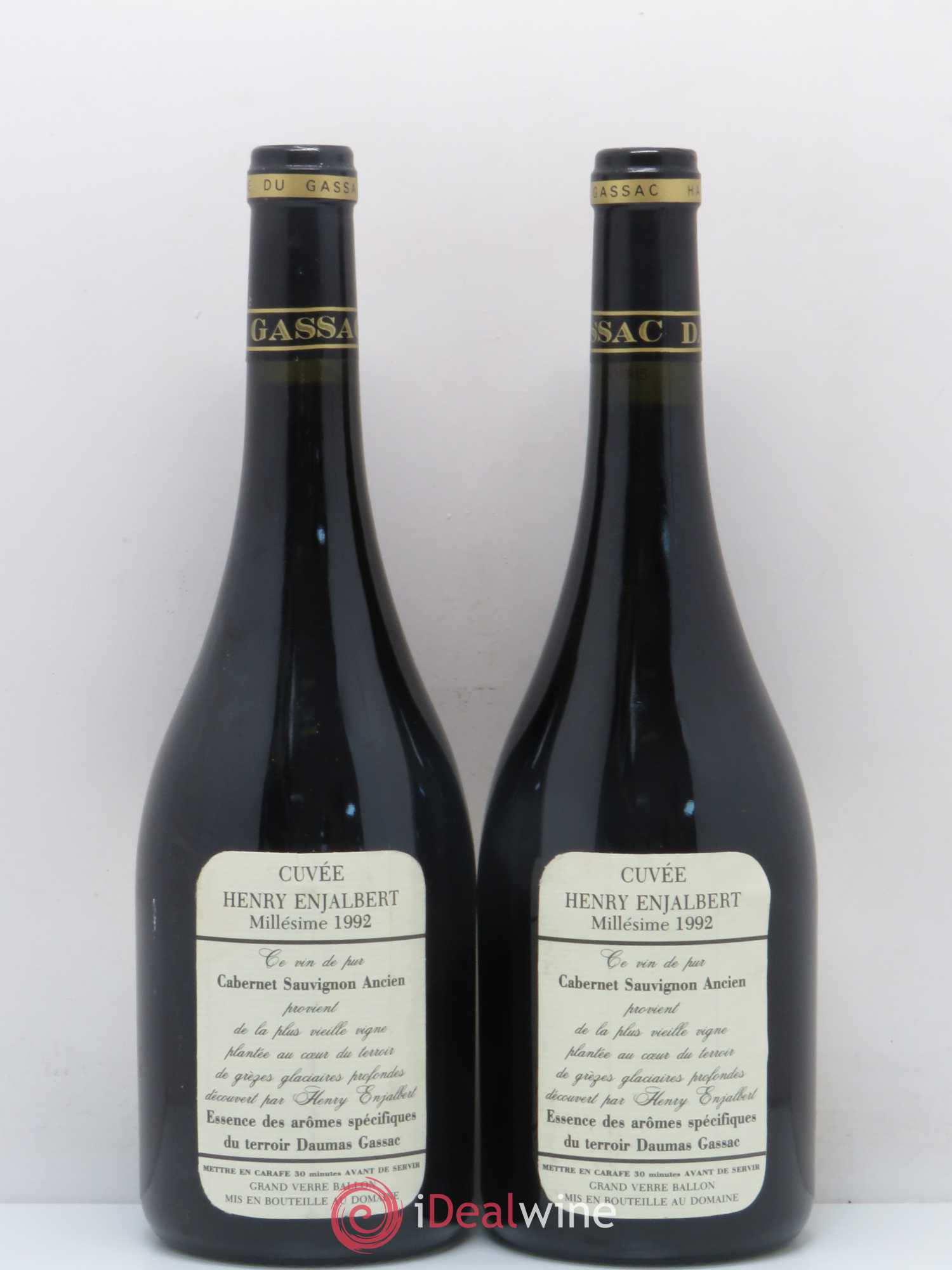 Pays d'Hérault Mas de Daumas Gassac Enjalbert (sans prix de réserve) 1992 - Posten von 2 Flaschen - 1