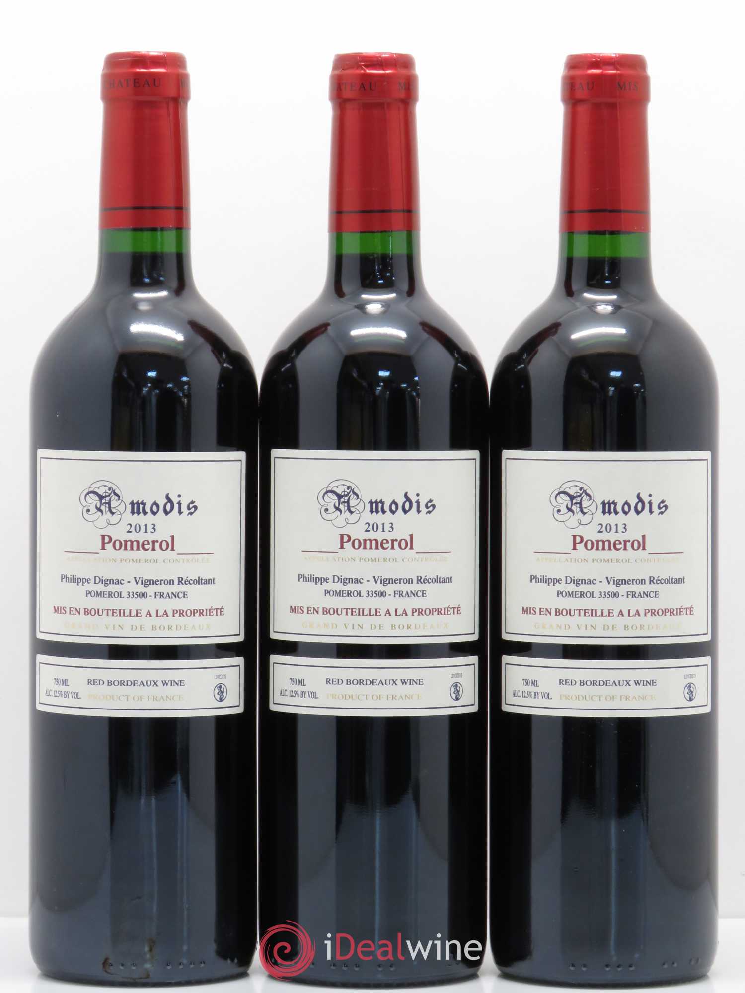 Pomerol Amodis (sans prix de réserve) 2013 - Posten von 3 Flaschen - 0