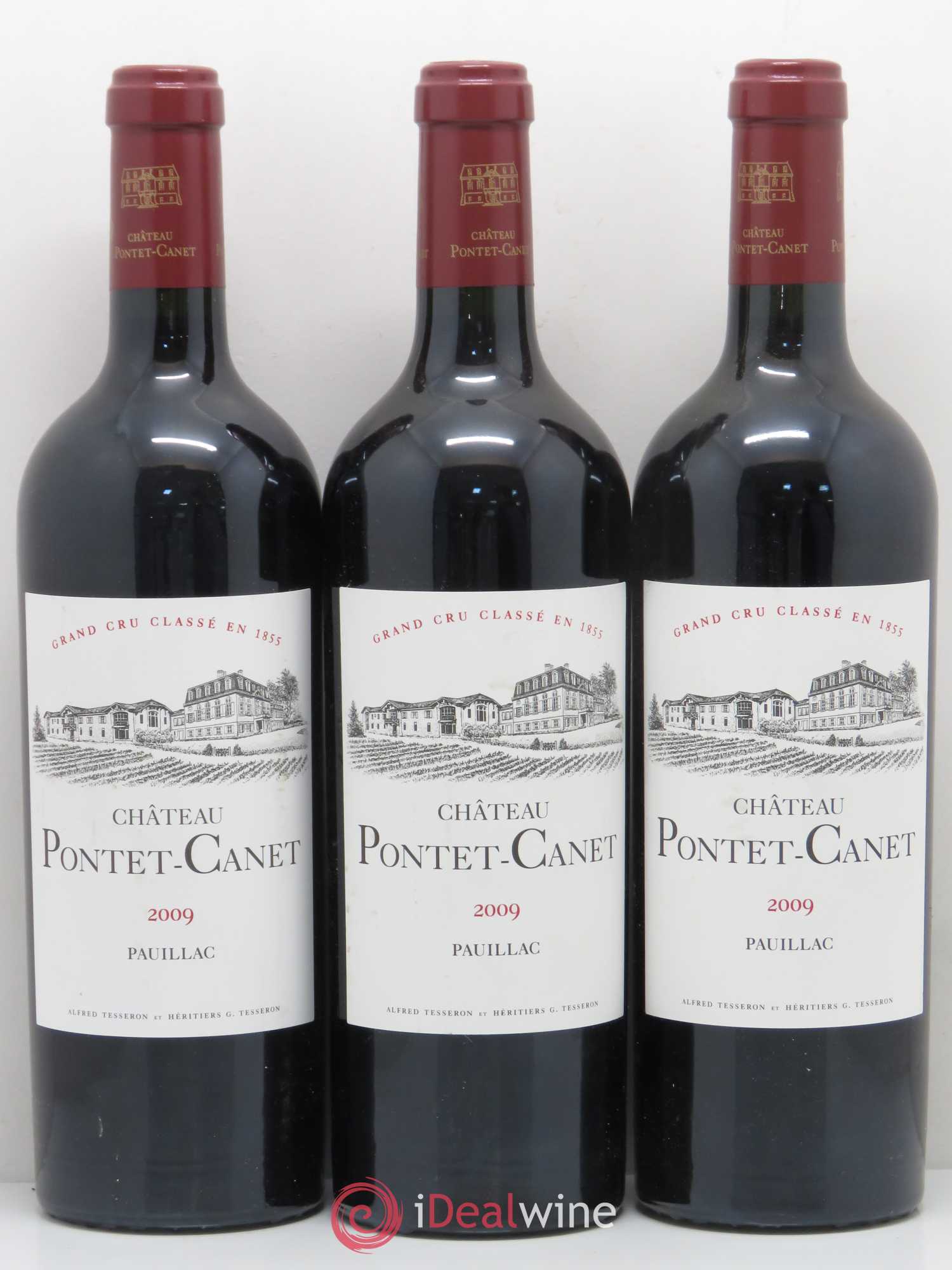 Château Pontet Canet 5ème Grand Cru Classé 2009 - Lot de 3 bouteilles - 0