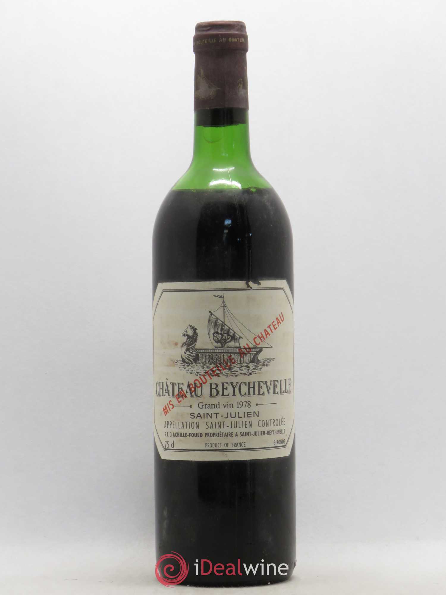 Château Beychevelle 4ème Grand Cru Classé (sans prix de réserve) 1978 - Lot de 1 bouteille - 0
