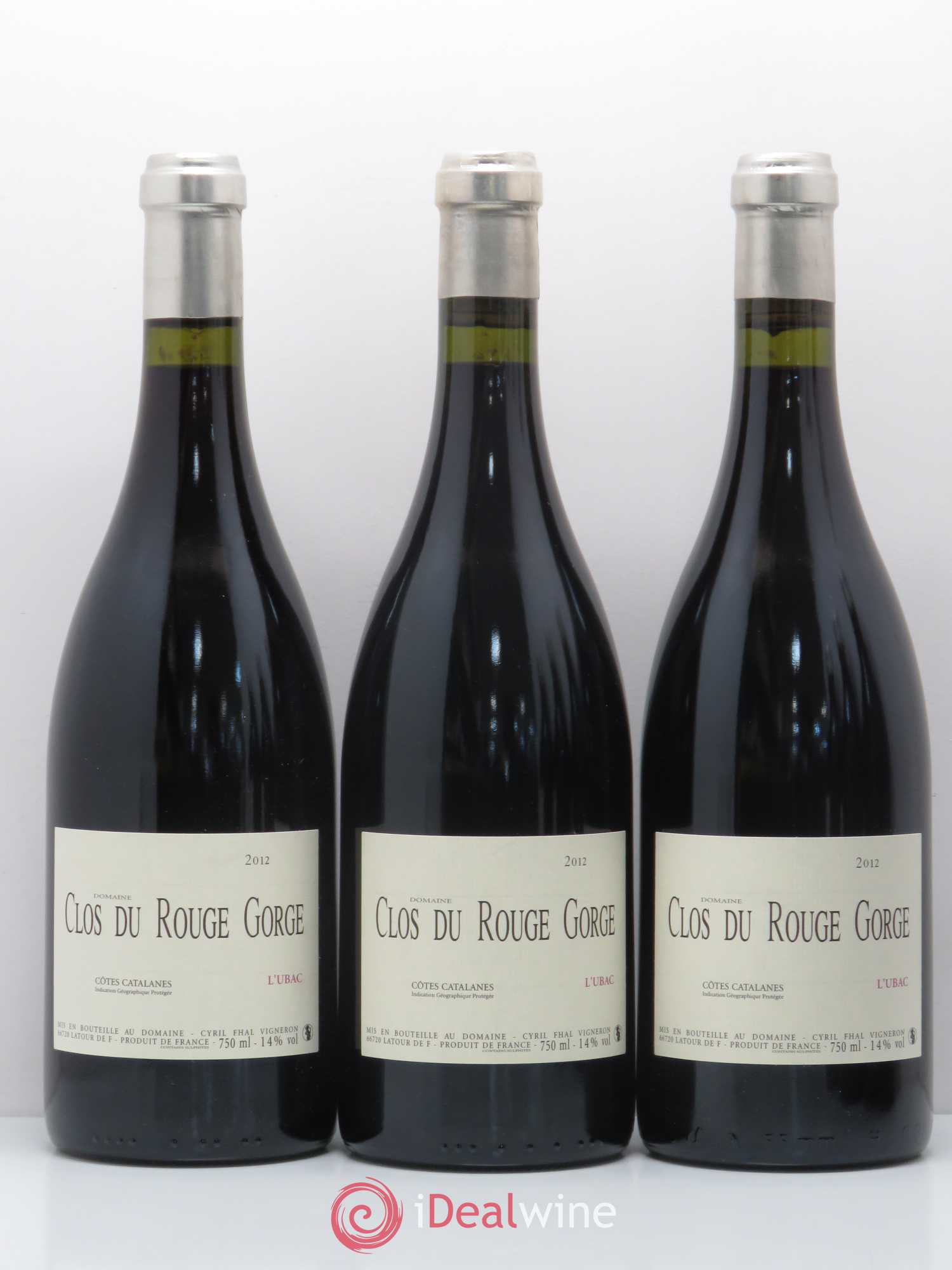 Côtes Catalanes Clos du Rouge Gorge L'Ubac Cyril Fhal (sans prix de réserve) 2012 - Lot de 6 bouteilles - 1