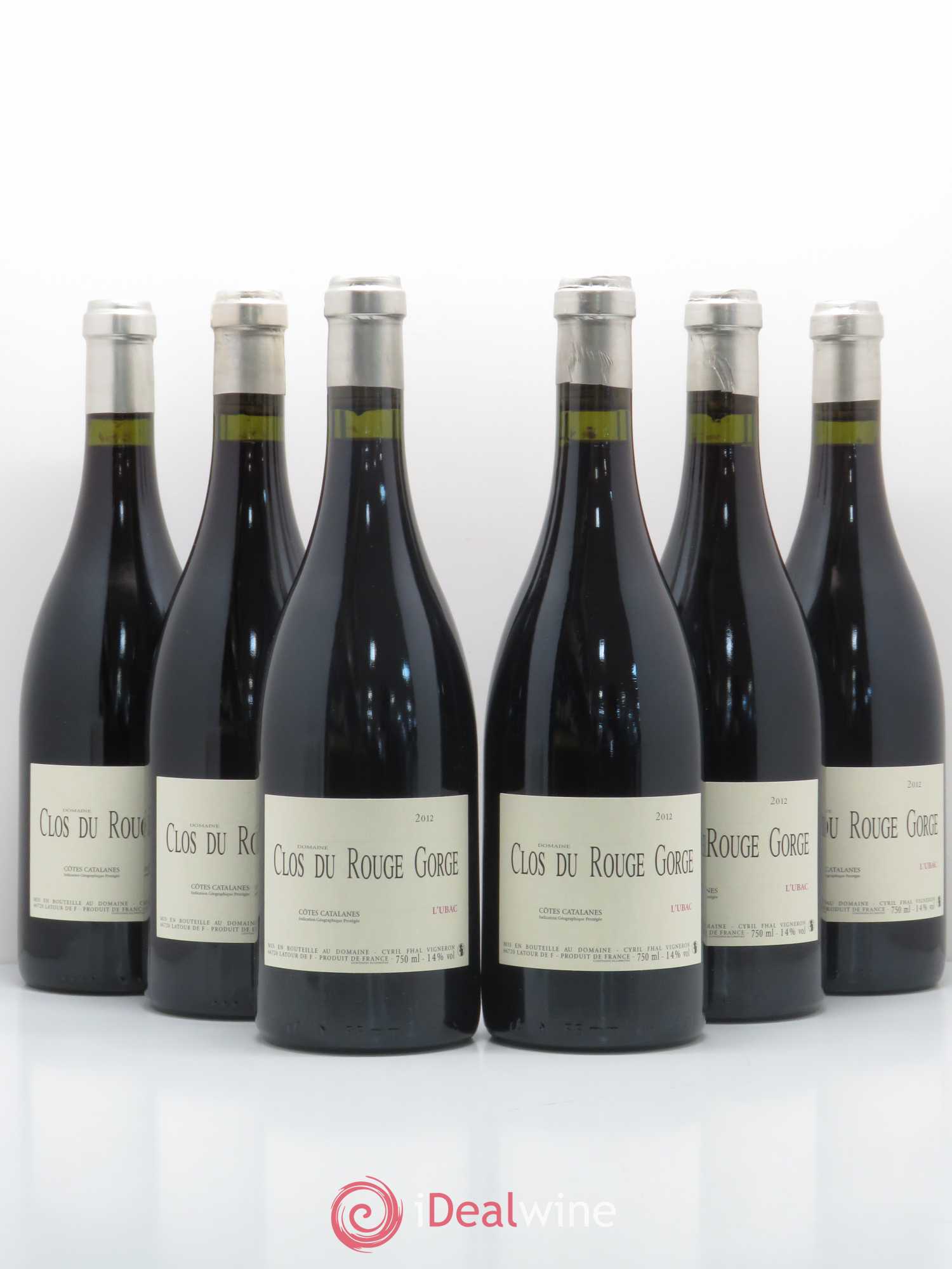 Côtes Catalanes Clos du Rouge Gorge L'Ubac Cyril Fhal (sans prix de réserve) 2012 - Lot de 6 bouteilles - 0
