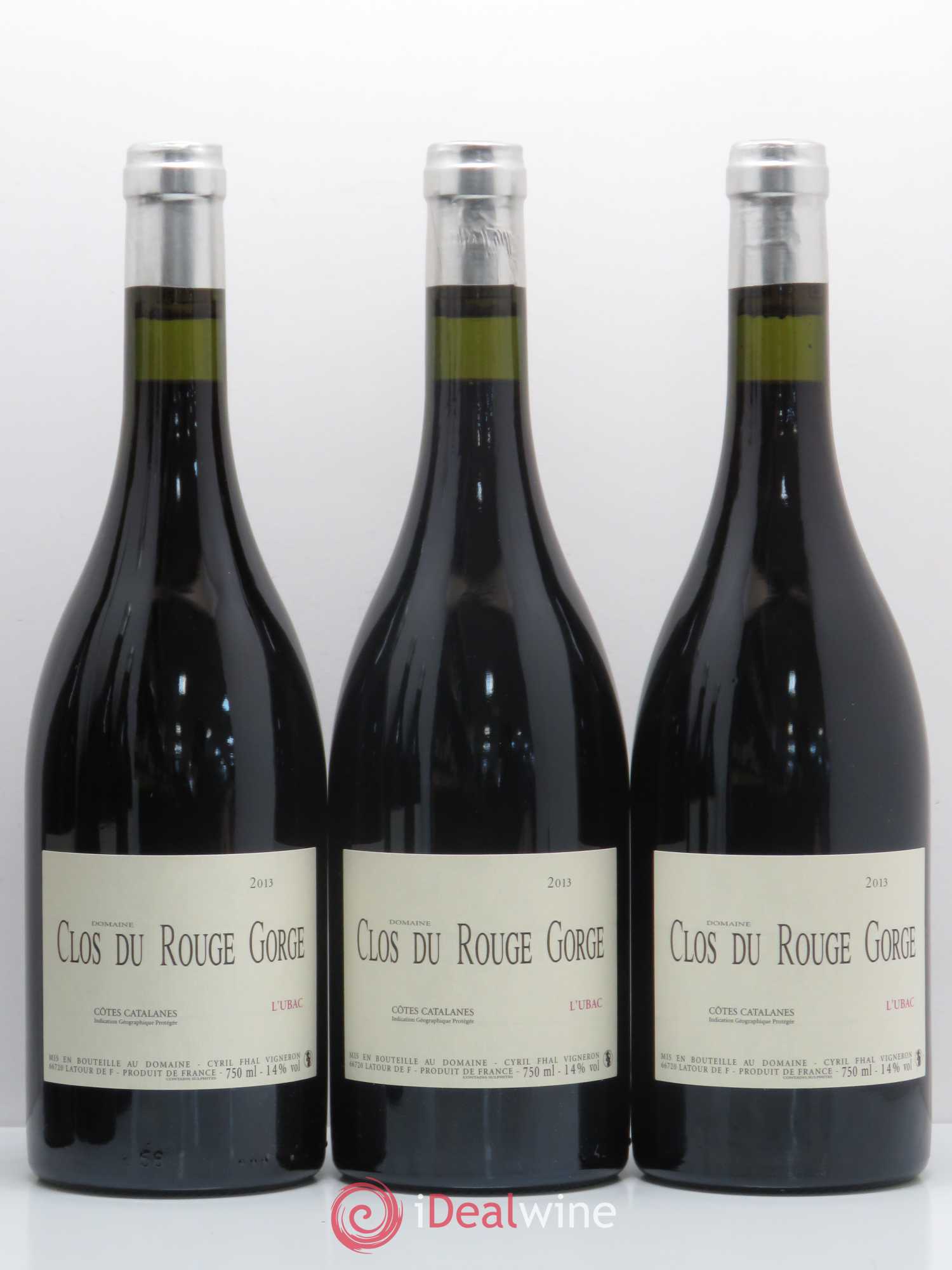 Côtes Catalanes Clos du Rouge Gorge L'Ubac Cyril Fhal (sans prix de réserve) 2013 - Lot de 6 bouteilles - 2