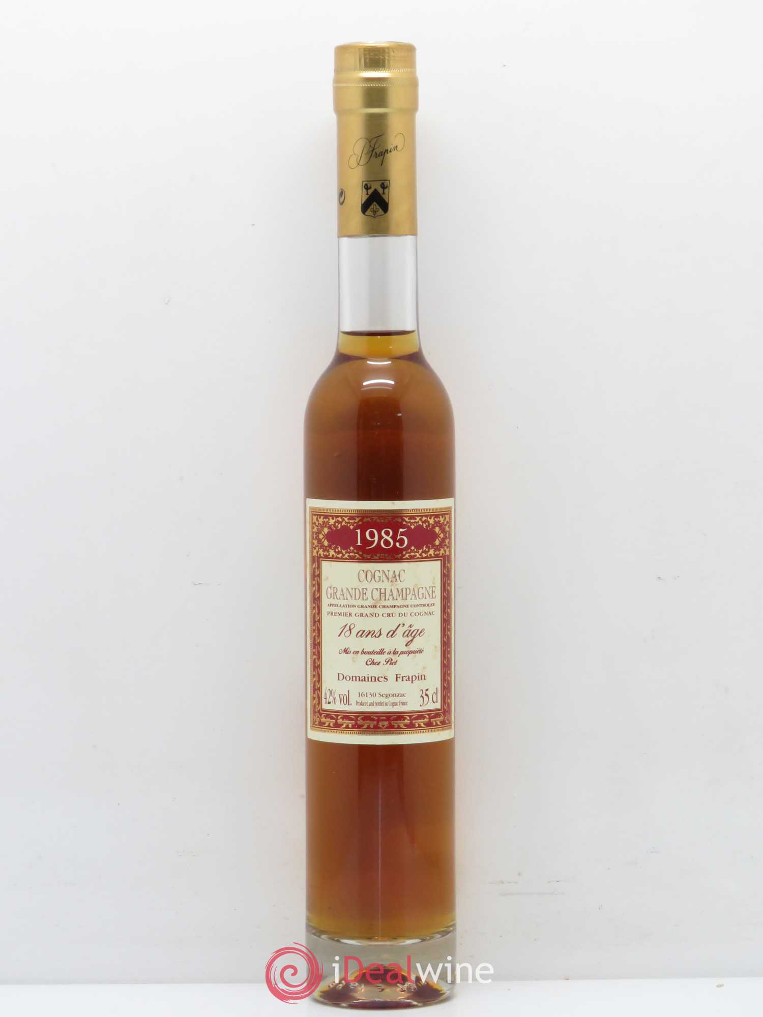 Cognac Grande Champagne 18 ans d'age Frapin (sans prix de réserve) - Posten von 1 Demi-Flasche - 0