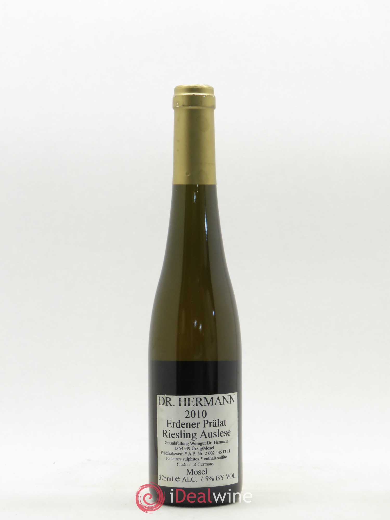 Riesling Erdener Pralat Auslese Goldkapsel Hermann (sans prix de réserve) 2010 - Lotto di 1 mezza bottiglia - 1