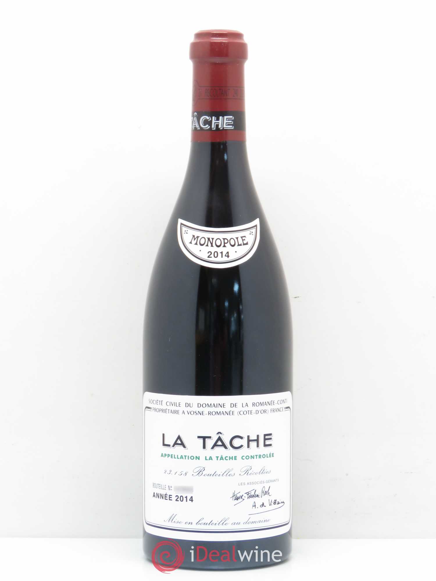La Tâche Grand Cru Domaine de la Romanée-Conti 2014 - Lot de 1 bouteille - 0