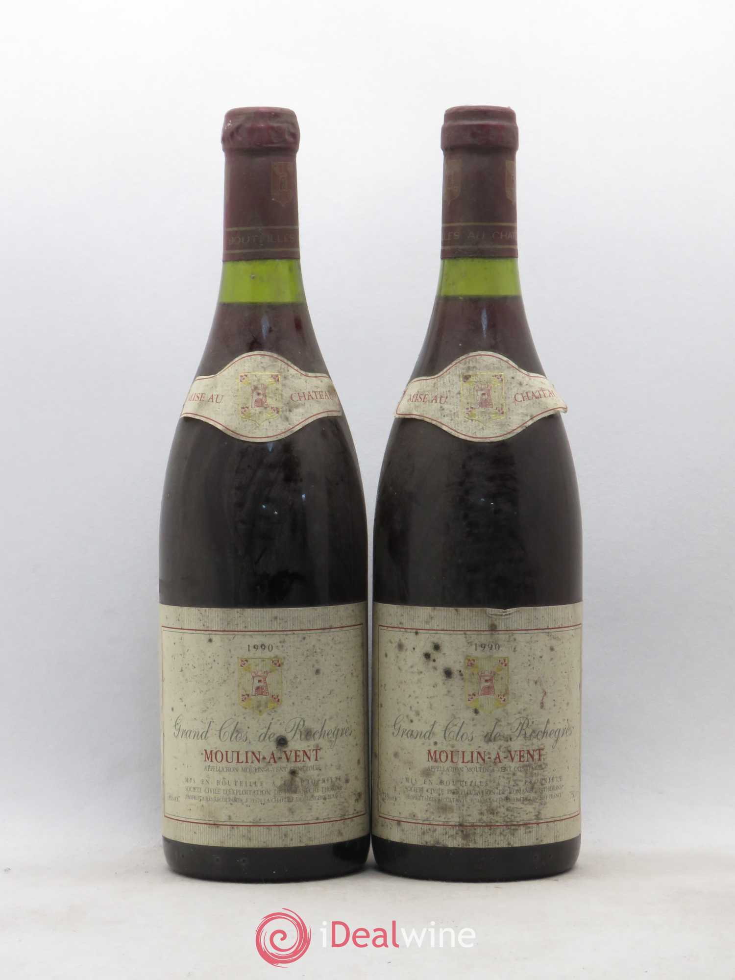 Moulin-à-Vent Grand Clos de Rochegrès (sans prix de réserve) 1990 - Lot de 2 bouteilles - 0