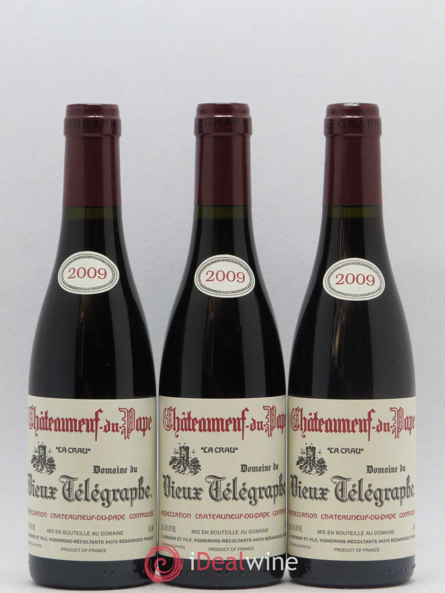 Châteauneuf-du-Pape Vieux Télégraphe (Domaine du) Vignobles Brunier La Crau (sans prix de réserve) 2009 - Posten von 6 Demi-Flaschen - 1
