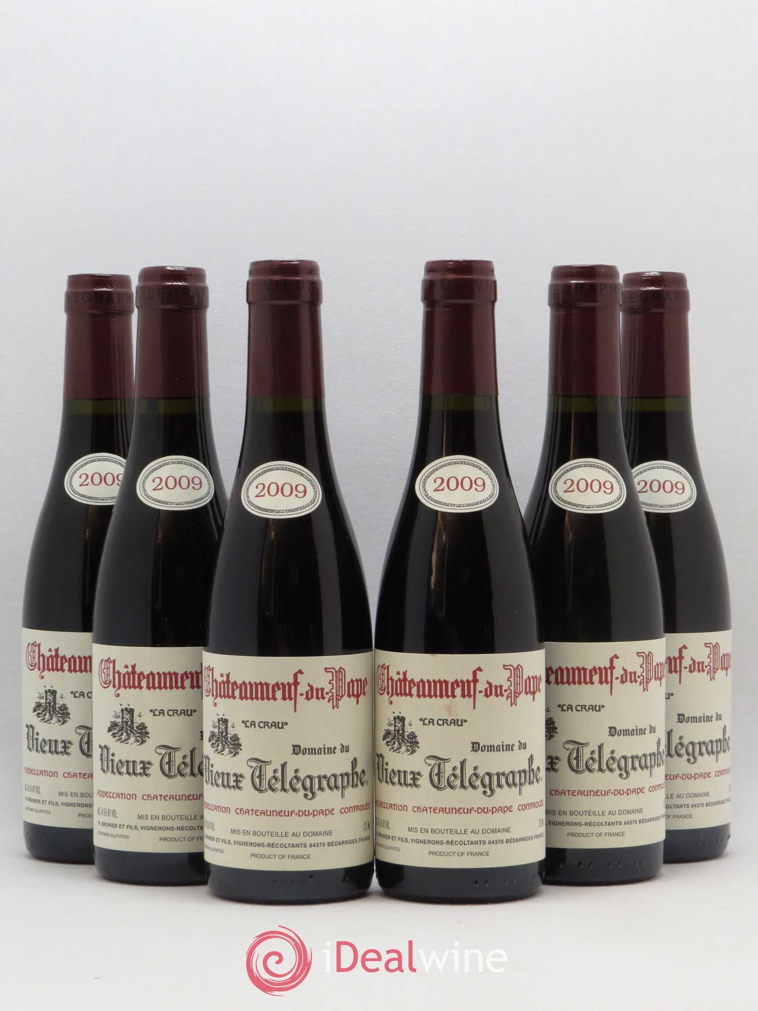 Châteauneuf-du-Pape Vieux Télégraphe (Domaine du) Vignobles Brunier La Crau (sans prix de réserve) 2009 - Posten von 6 Demi-Flaschen - 0