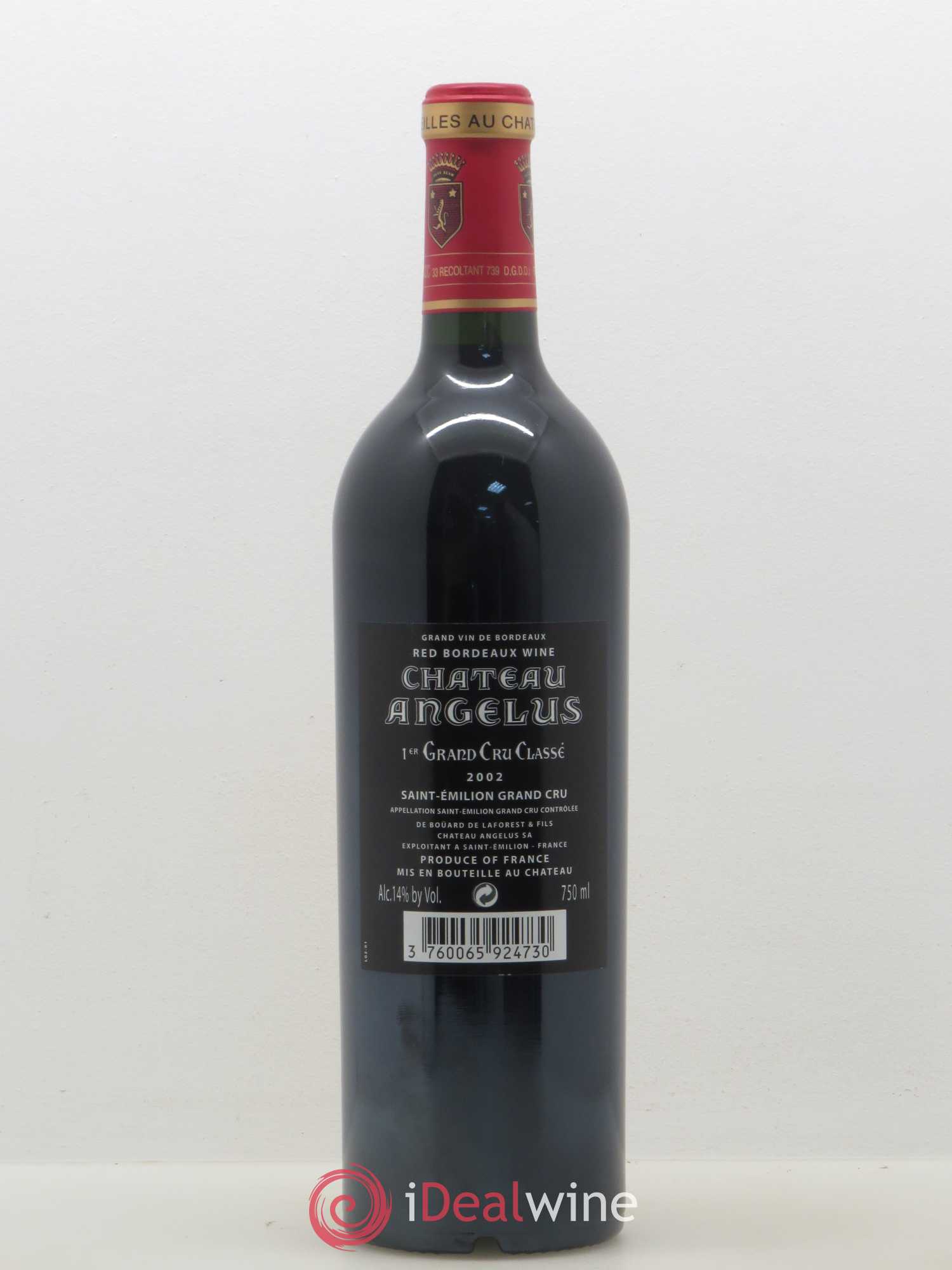 Château Angélus 1er Grand Cru Classé A  (sans prix de réserve) 2002 - Lot de 1 bouteille - 1
