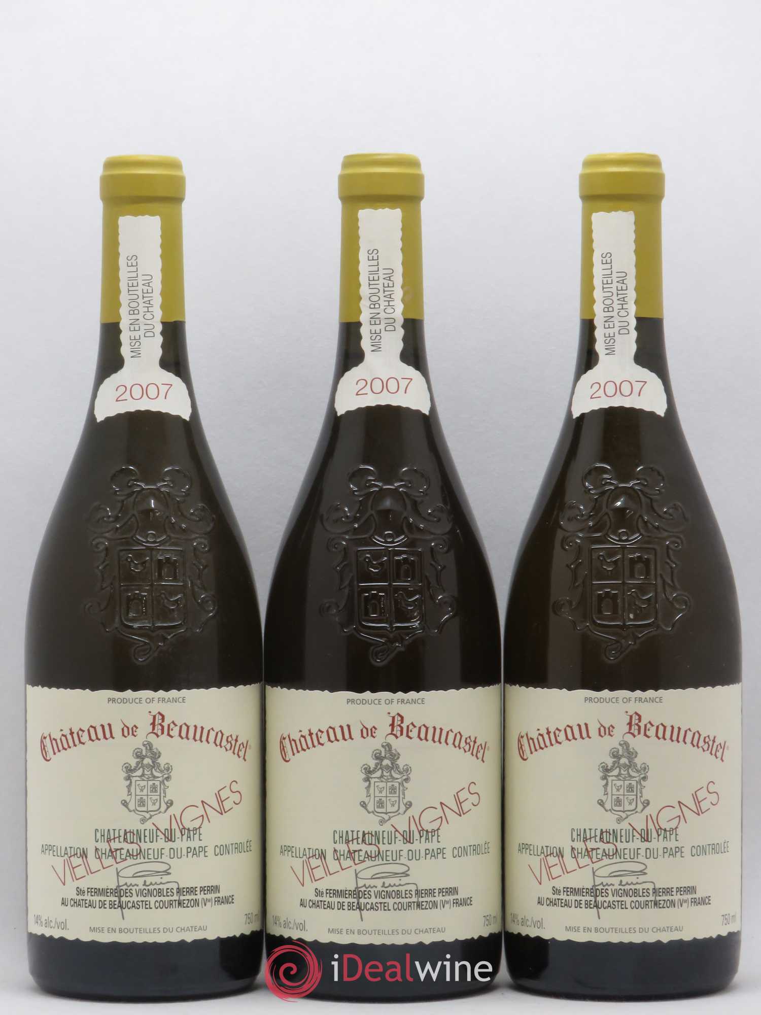 Châteauneuf-du-Pape Château de Beaucastel Vieilles vignes Roussanne Famille Perrin (sans prix de réserve) 2007 - Lot de 3 bouteilles - 0
