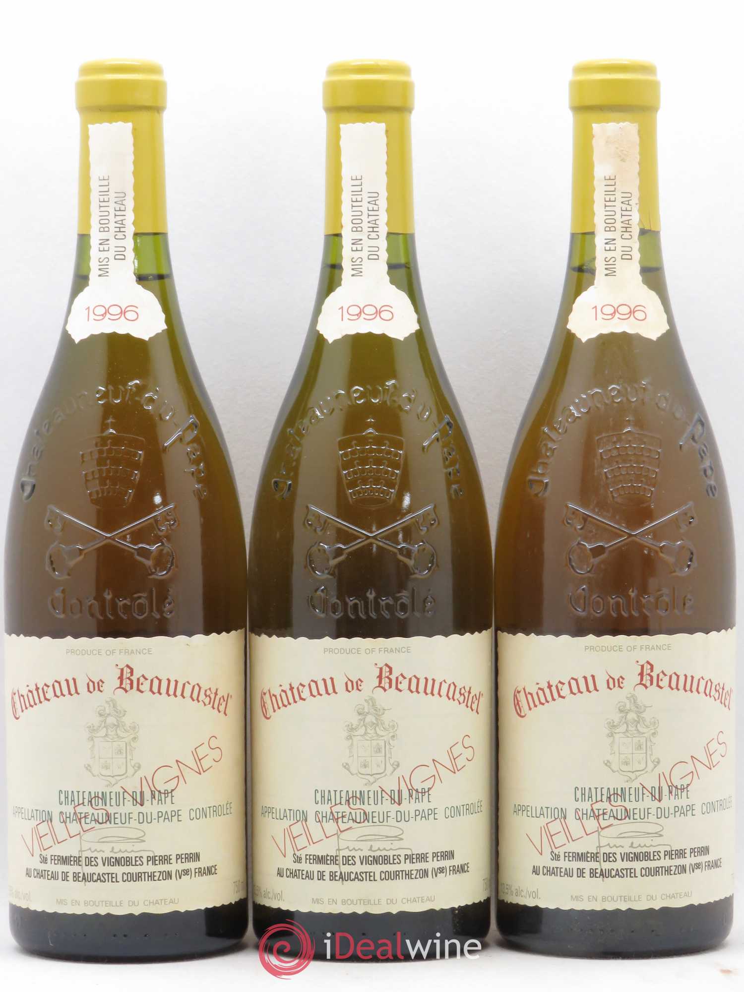 Châteauneuf-du-Pape Château de Beaucastel Vieilles vignes Roussanne Famille Perrin (sans prix de réserve) 1996 - Lot de 3 bouteilles - 0