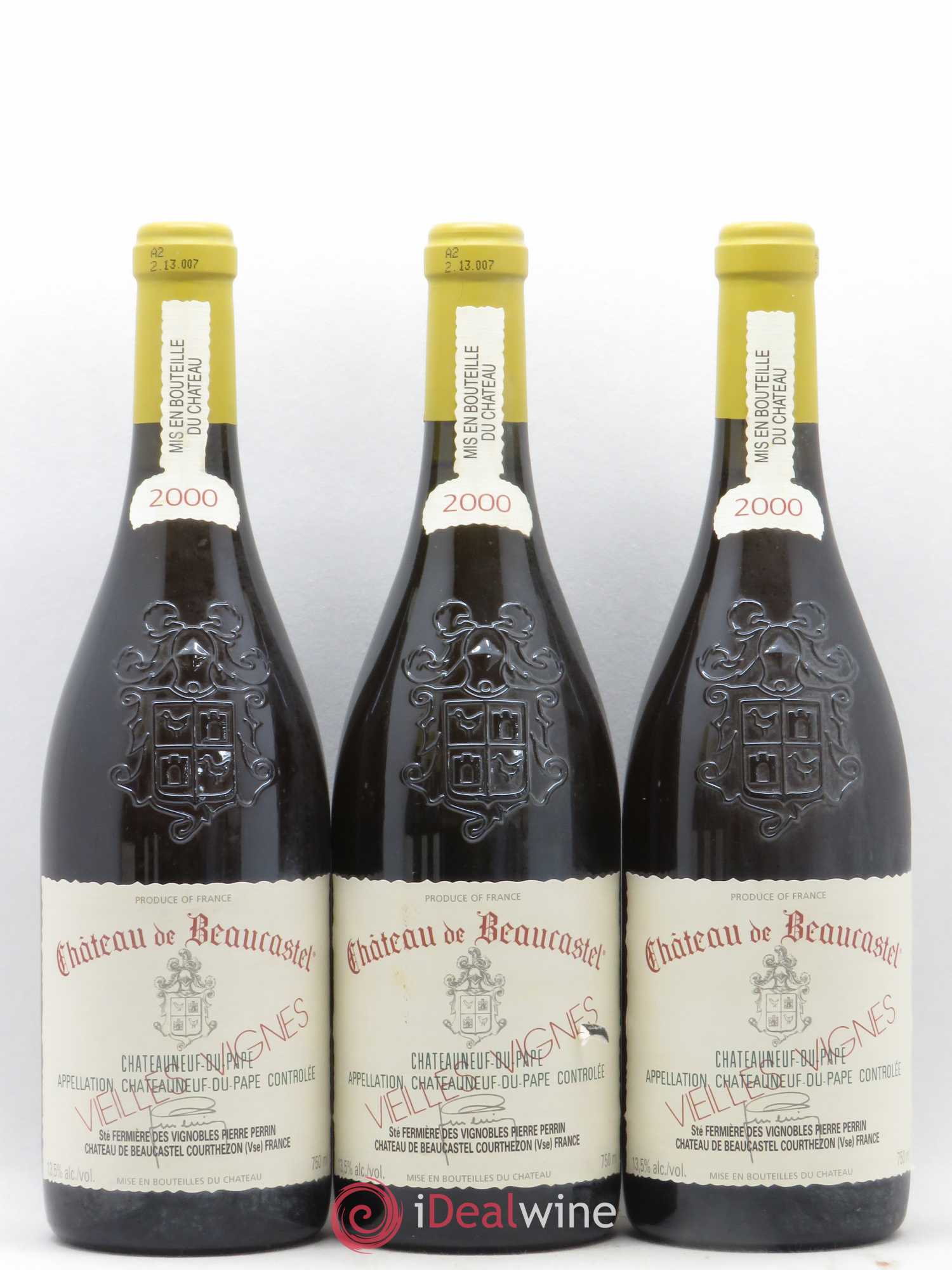 Châteauneuf-du-Pape Château de Beaucastel Vieilles vignes Roussanne Famille Perrin (sans prix de réserve) 2000 - Lot de 6 bouteilles - 1