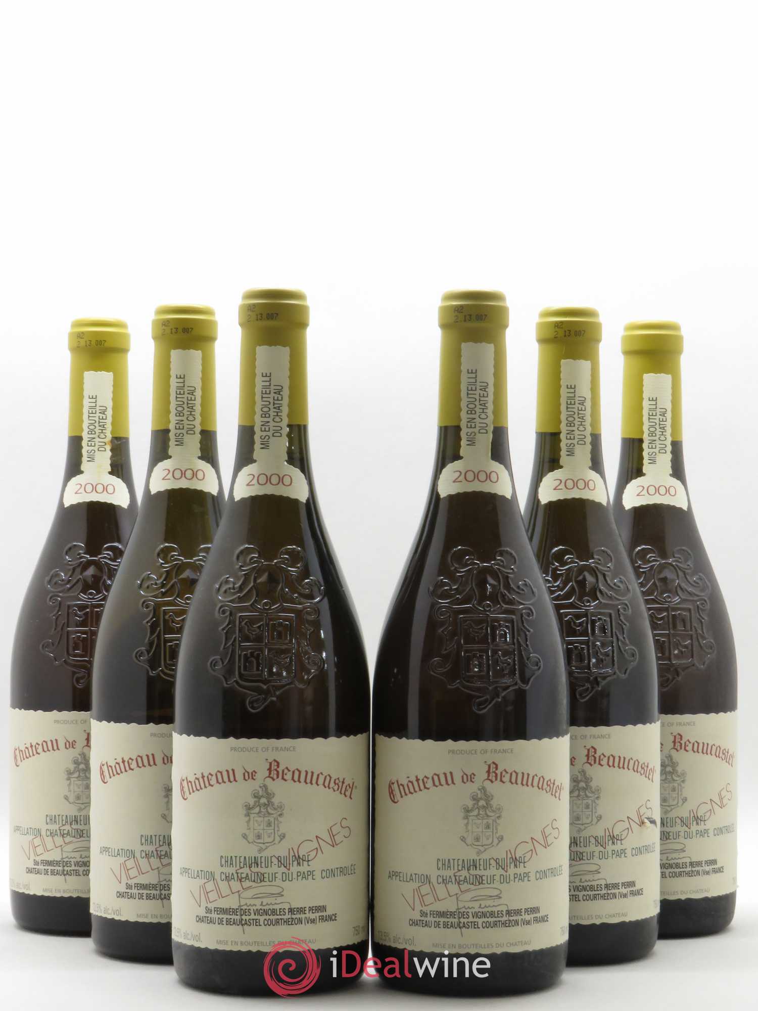 Châteauneuf-du-Pape Château de Beaucastel Vieilles vignes Roussanne Famille Perrin (sans prix de réserve) 2000 - Lot de 6 bouteilles - 0