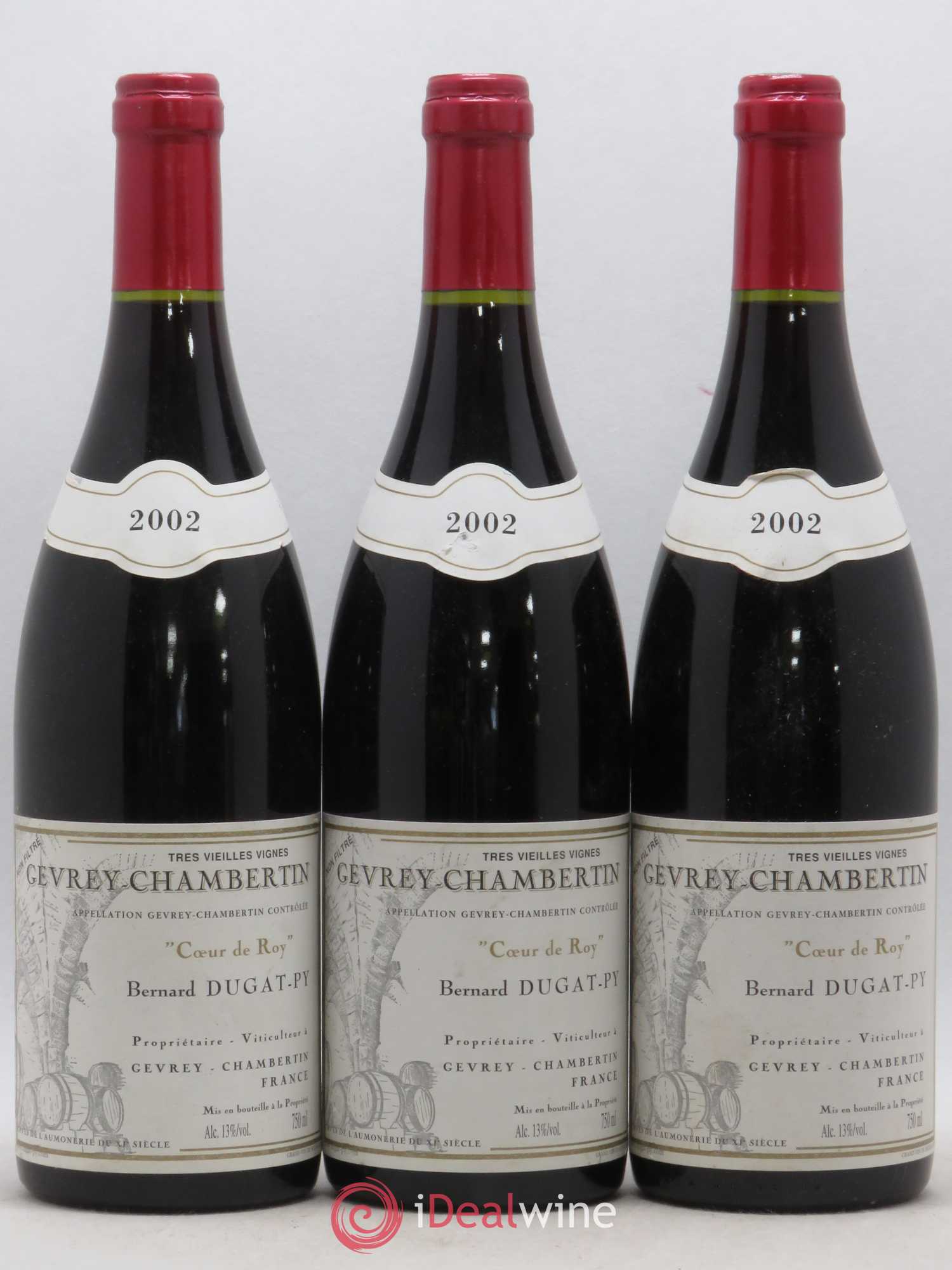 Gevrey-Chambertin Coeur de Roy Très Vieilles Vignes Dugat-Py (sans prix de réserve) 2002 - Lot de 3 bouteilles - 0