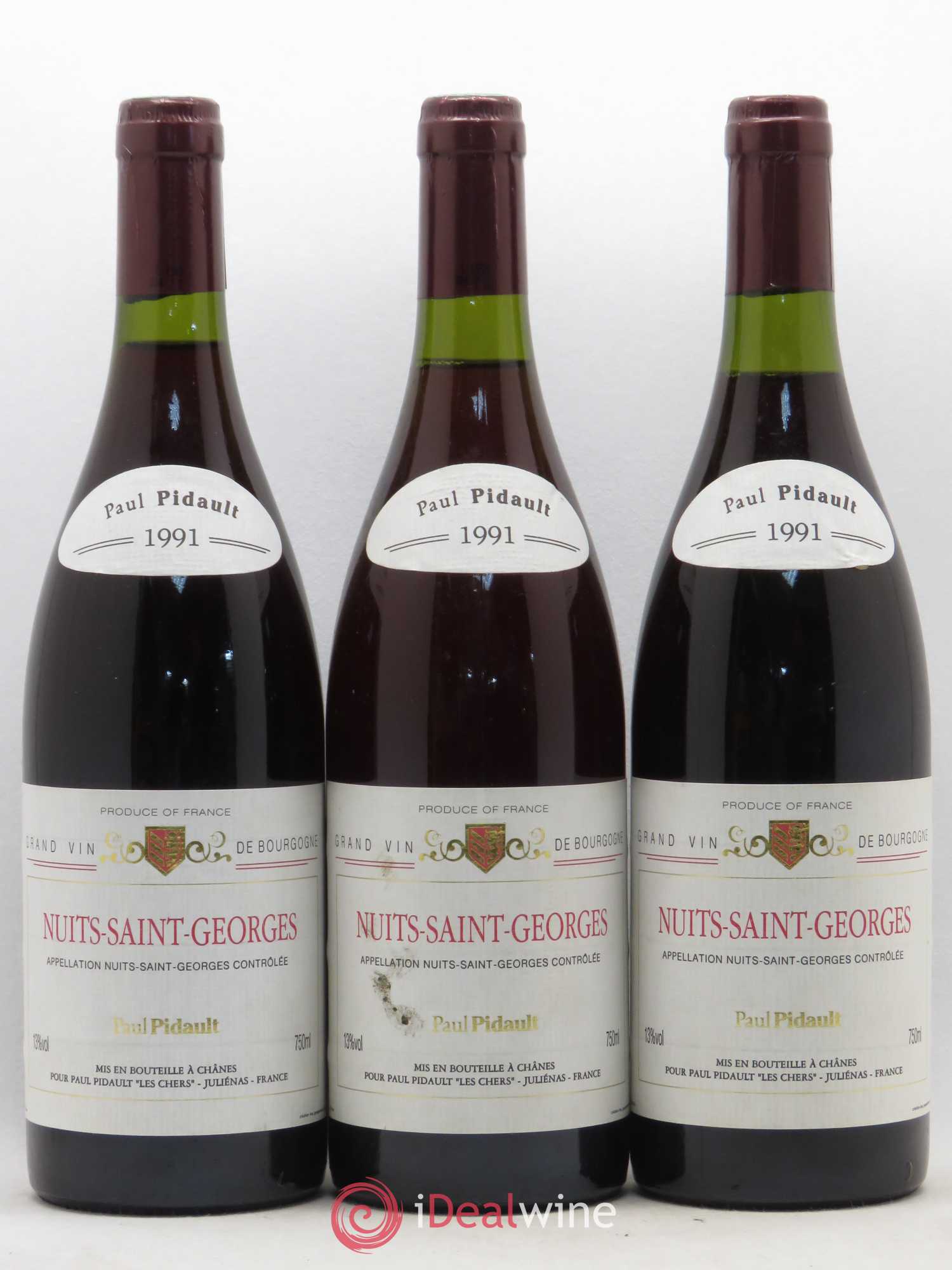 Nuits-Saint-Georges P. Pidault (sans prix de réserve) 1991 - Posten von 6 Flaschen - 1