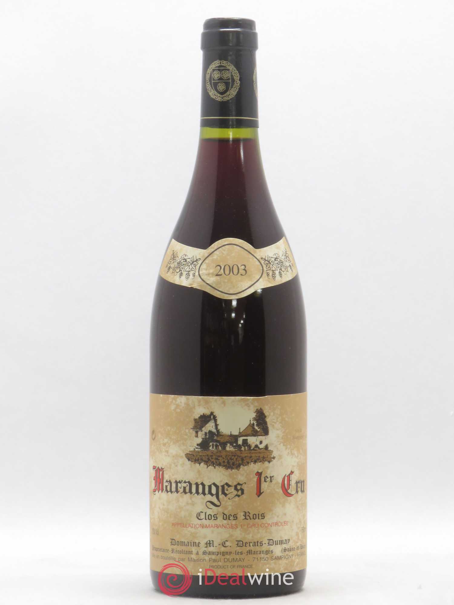 Maranges 1er Cru Clos des Rois Domaine Derats Dumay (sans prix de réserve) 2003 - Posten von 1 Flasche - 0