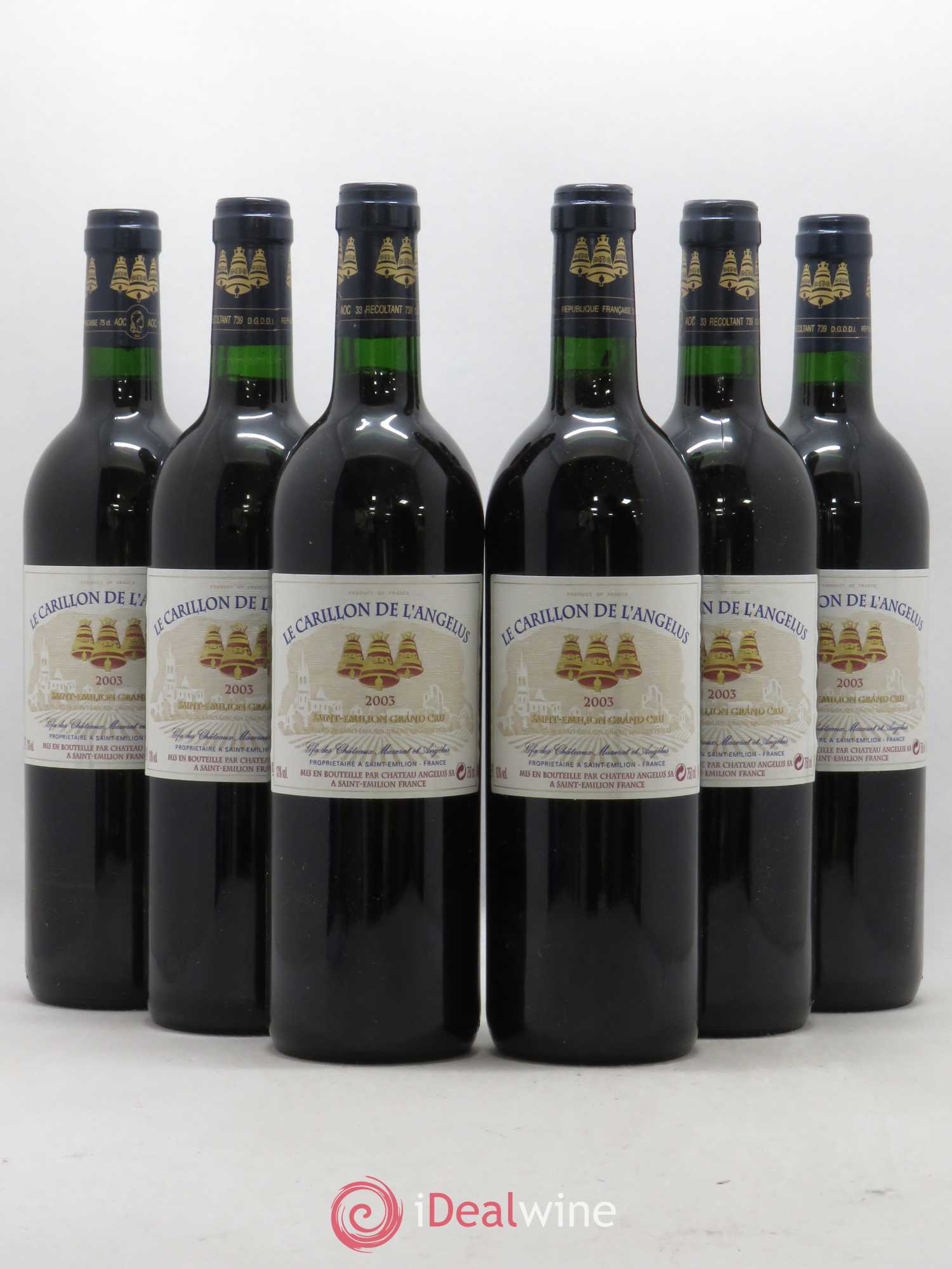 Le Carillon de l'Angélus Second Vin (sans prix de réserve) 2003 - Lot de 6 bouteilles - 0