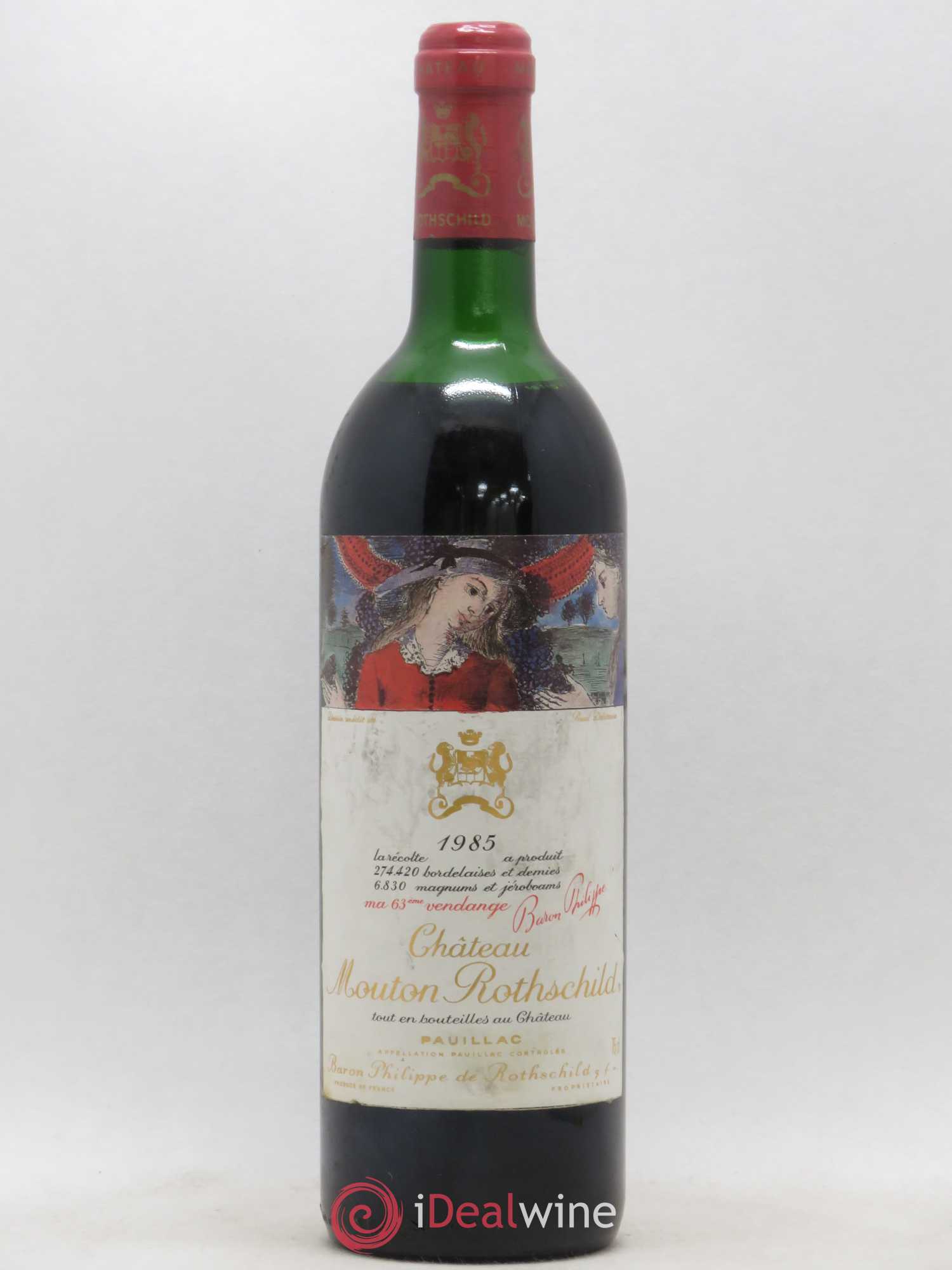 Château Mouton Rothschild 1er Grand Cru Classé (sans prix de réserve) 1985 - Lot de 1 bouteille - 0