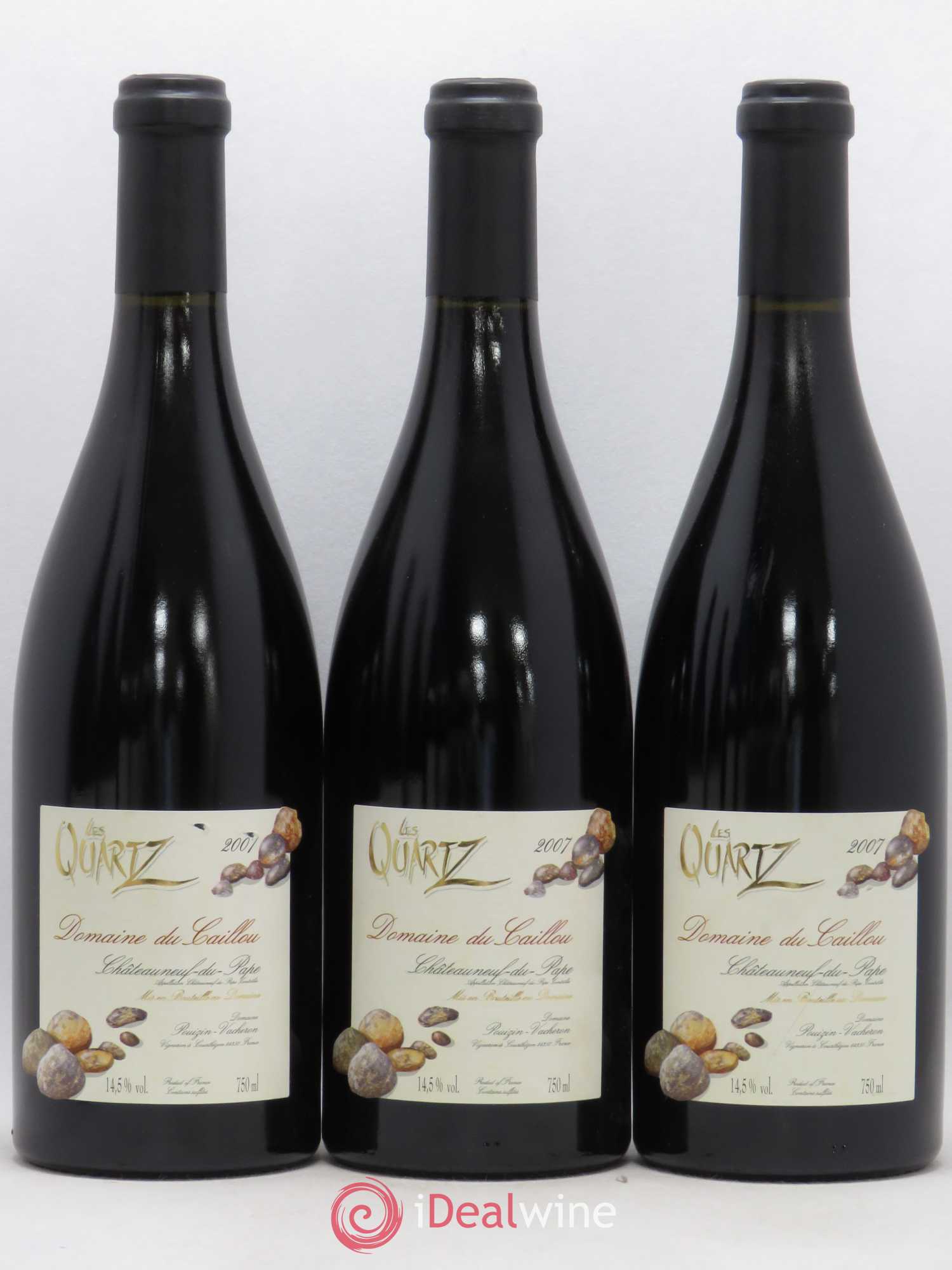 Châteauneuf-du-Pape Les Quartz Clos du Caillou (sans prix de réserve) 2007 - Lot de 3 bouteilles - 0