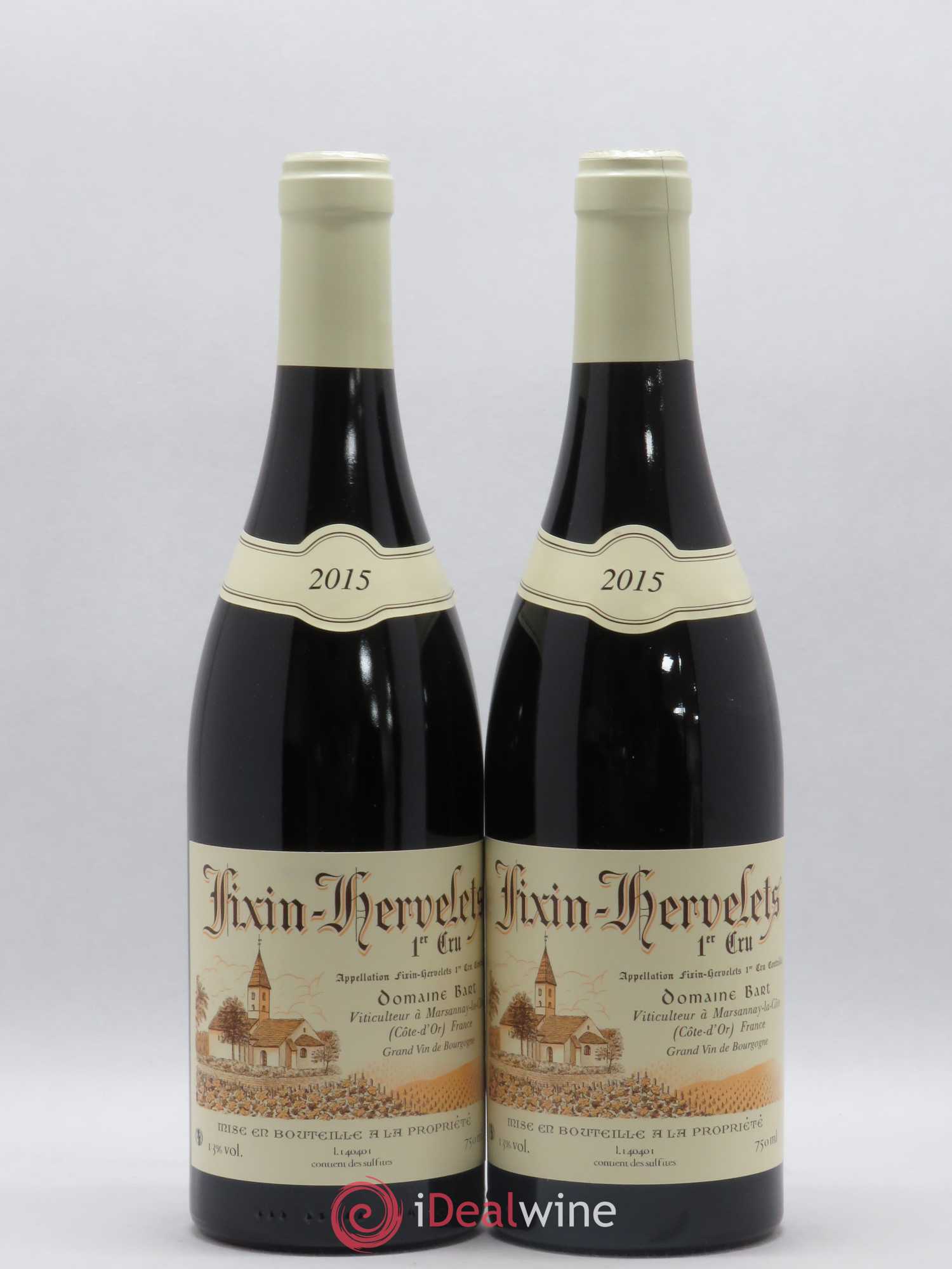 Fixin 1er Cru Hervelets Bart (Domaine) 2015 - Lot de 2 bouteilles - 0