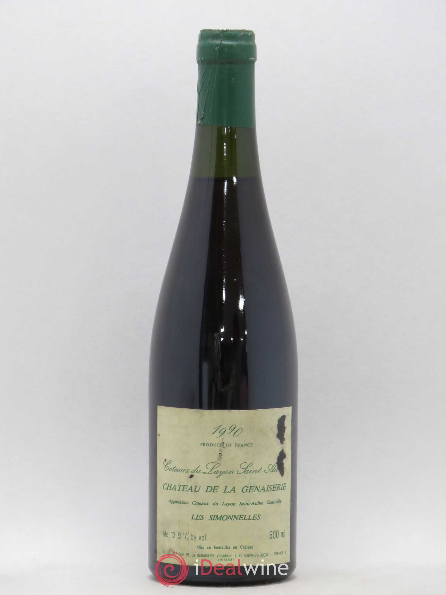 Coteaux du Layon Saint-Aubin Les Simonnelles Château Genaiserie (sans prix de réserve) 1990 - Lotto di 1 bottiglia - 0