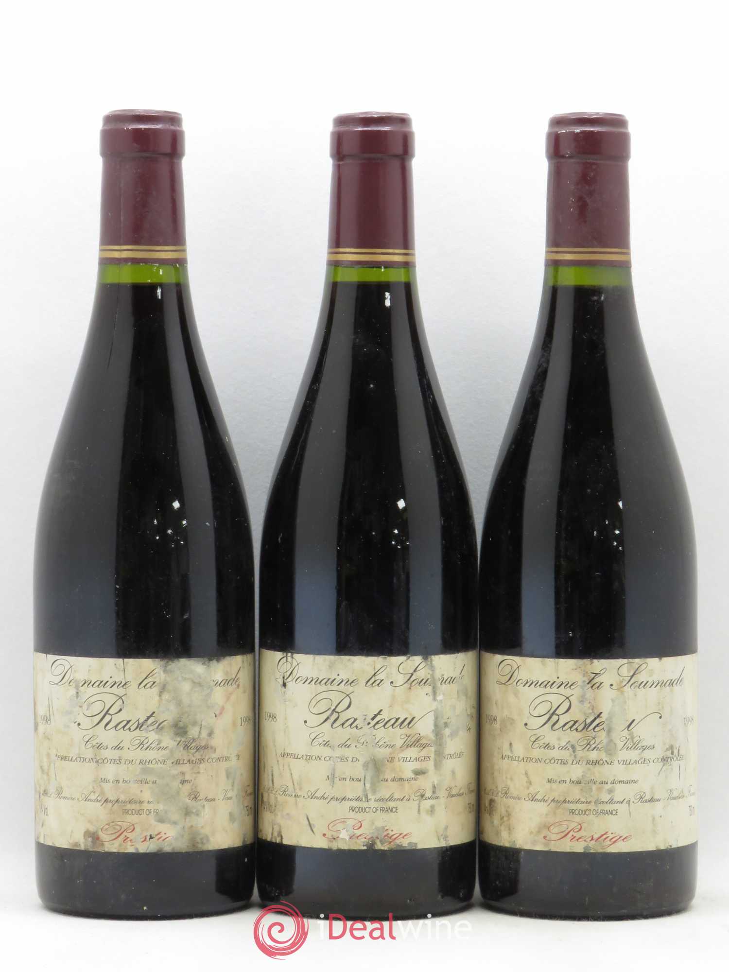 Rasteau Cuvée Prestige La Soumade (Domaine) (sans prix de réserve) 1998 - Lot de 3 bouteilles - 0