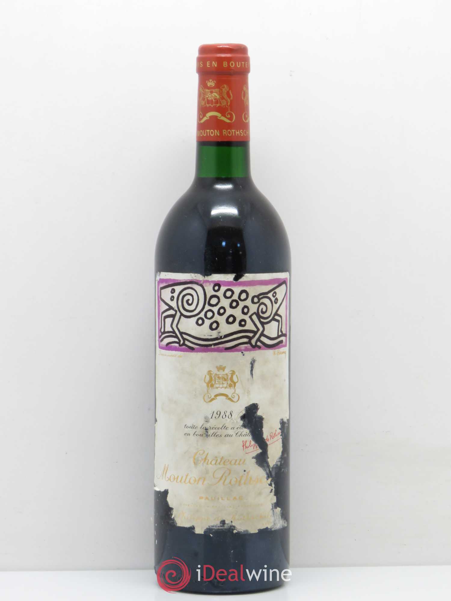 Château Mouton Rothschild 1er Grand Cru Classé (sans prix de réserve) 1988 - Lot de 1 bouteille - 0